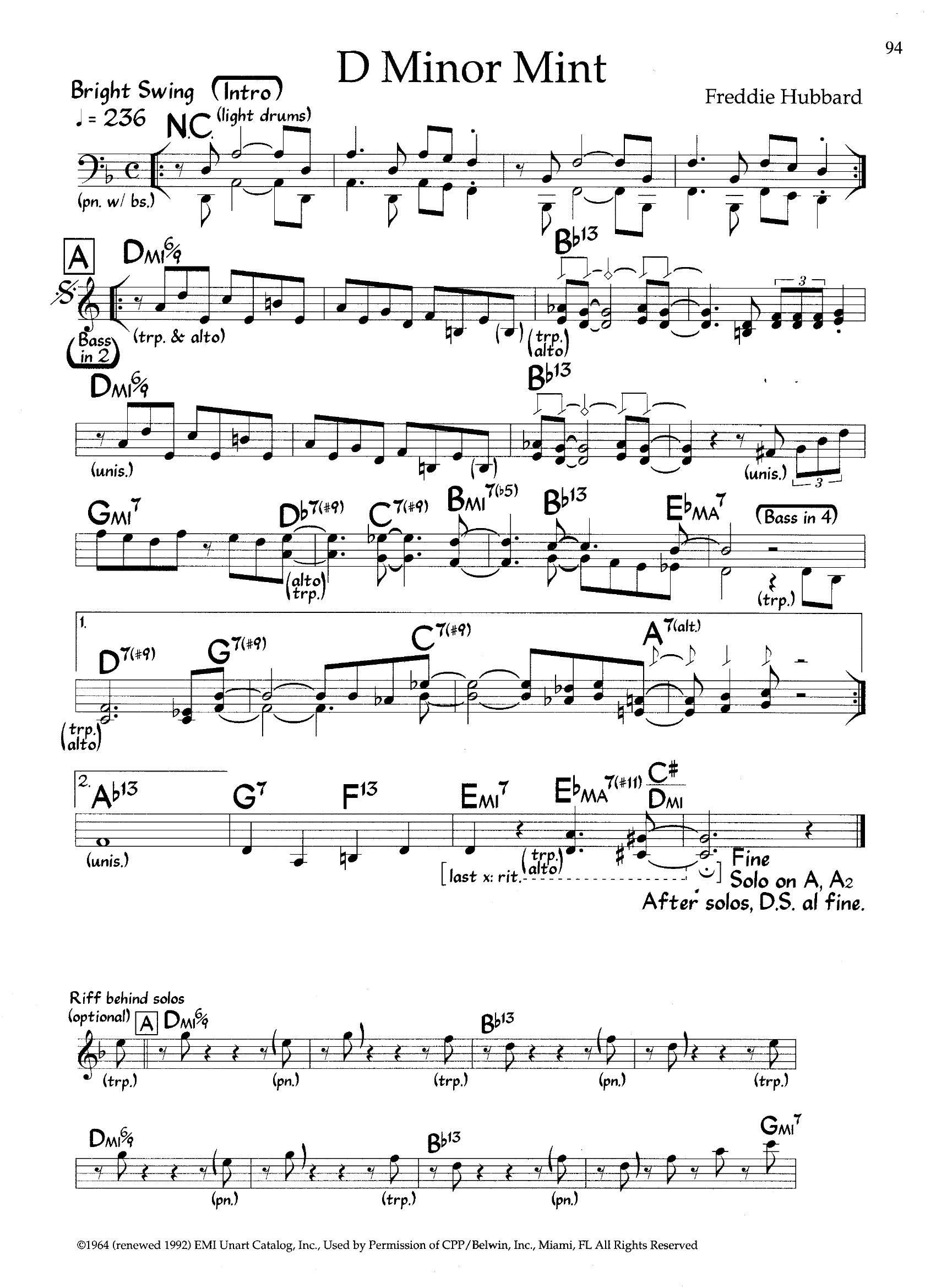 D Minor Mint — Freddie Hubbard D Minor Mint — Freddie Hubbard
