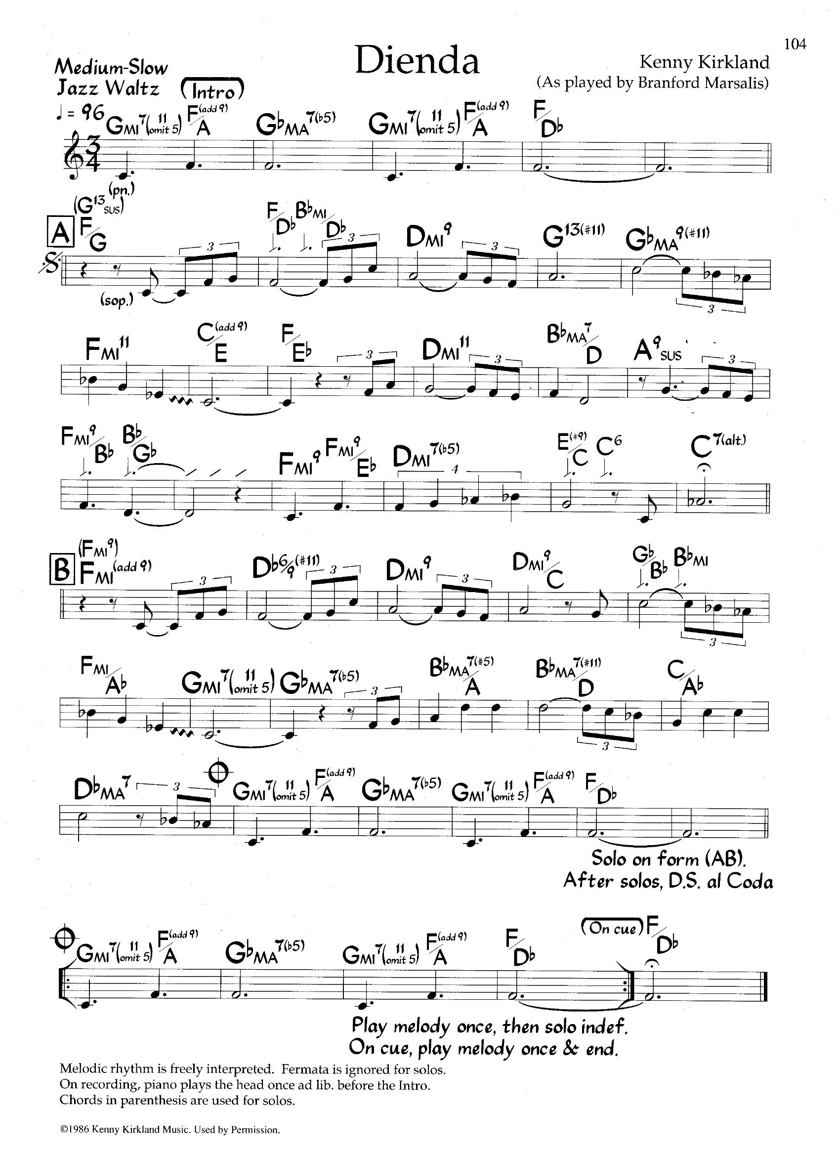 Dienda — Branford Marsalis Dienda — Branford Marsalis