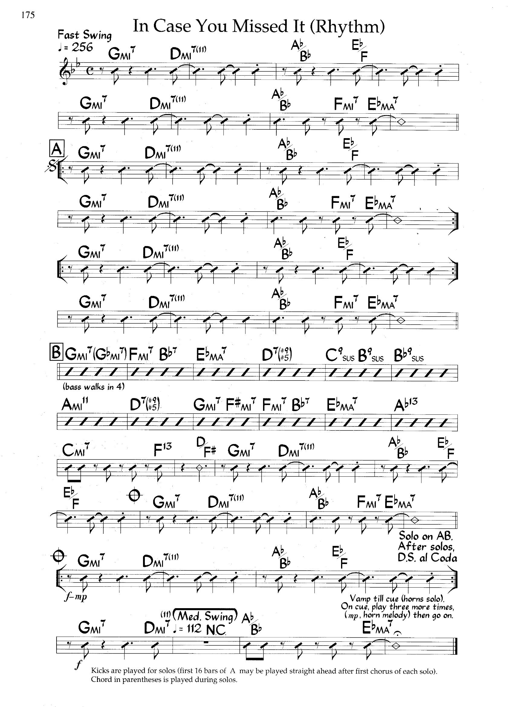 In Case You Missed It. — Bobby Watson In Case You Missed It. — Bobby Watson