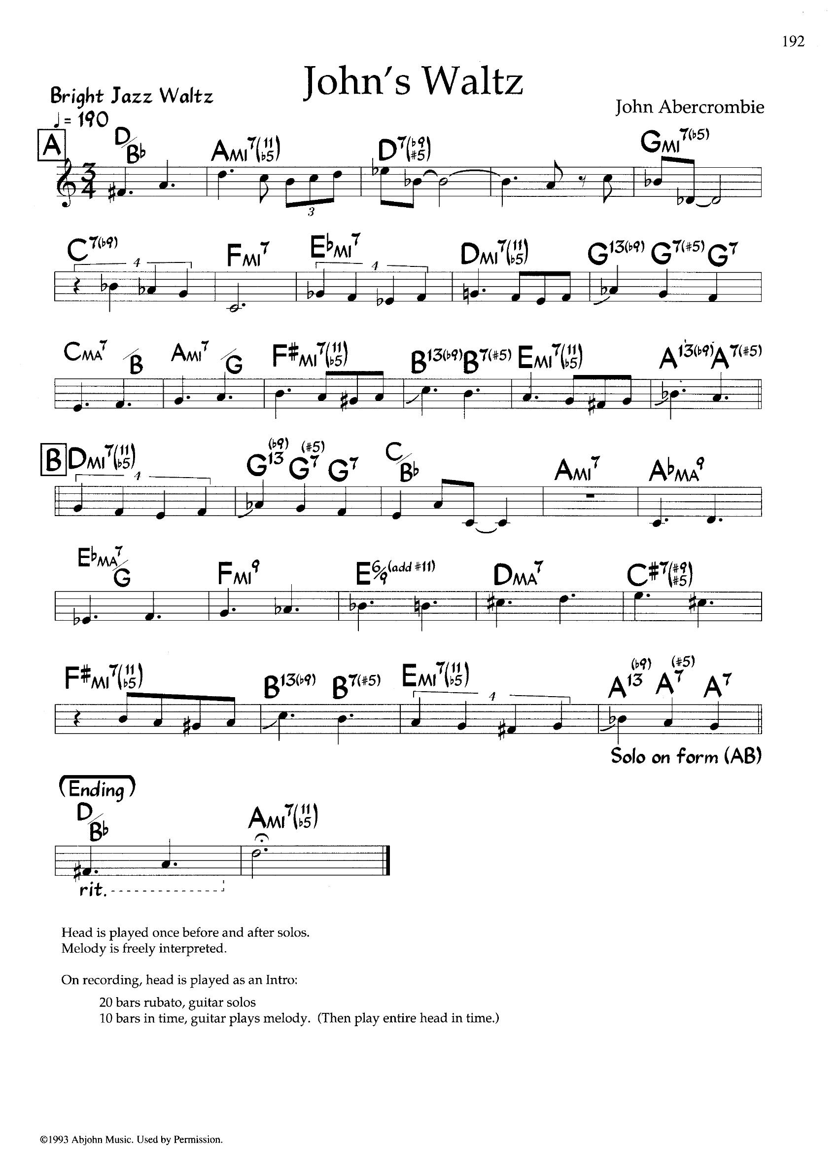 John's Waltz — John Abercrombie John's Waltz — John Abercrombie