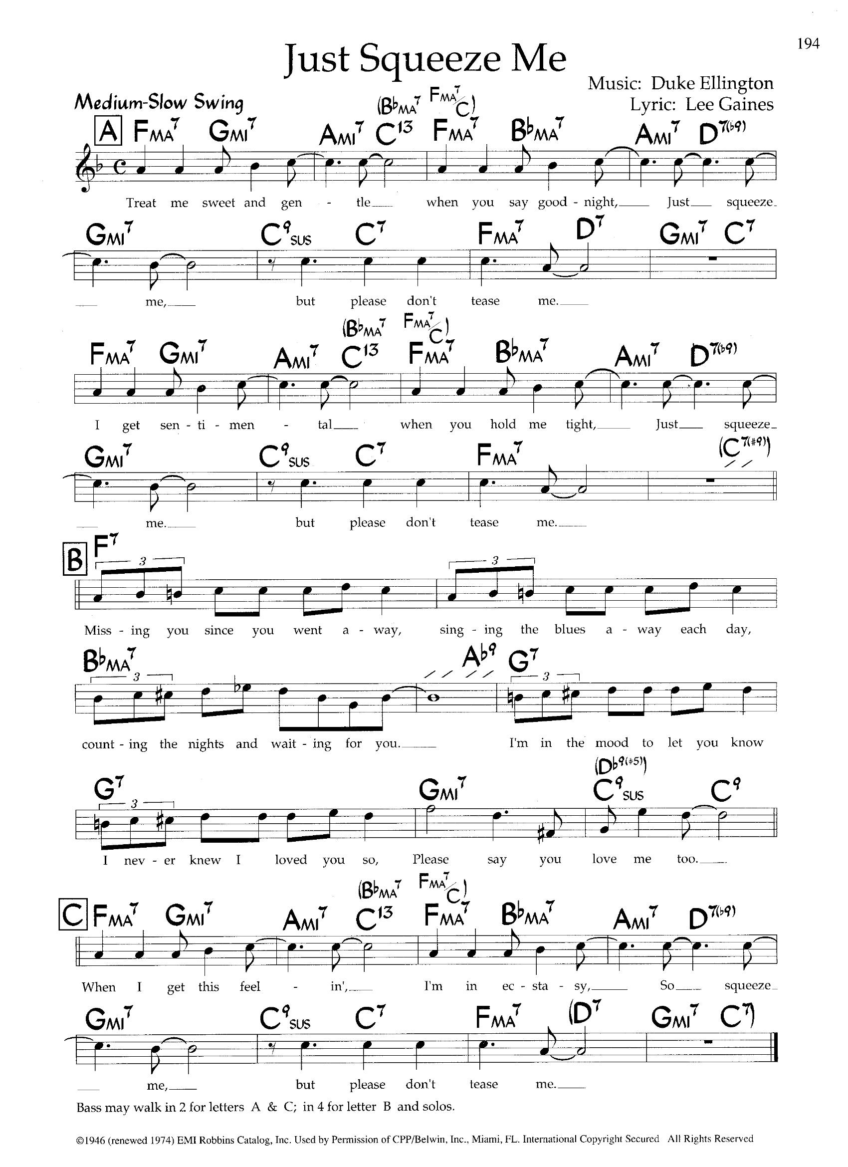Just Squeeze Me — Duke Ellington Just Squeeze Me — Duke Ellington