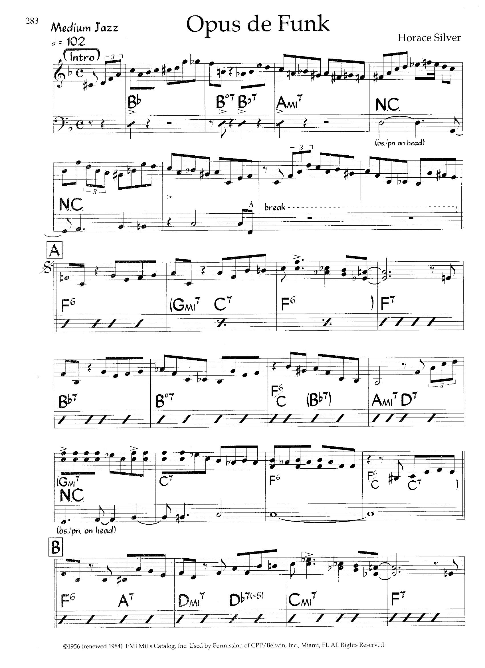 Opus De Funk — Horace Silver Opus De Funk — Horace Silver