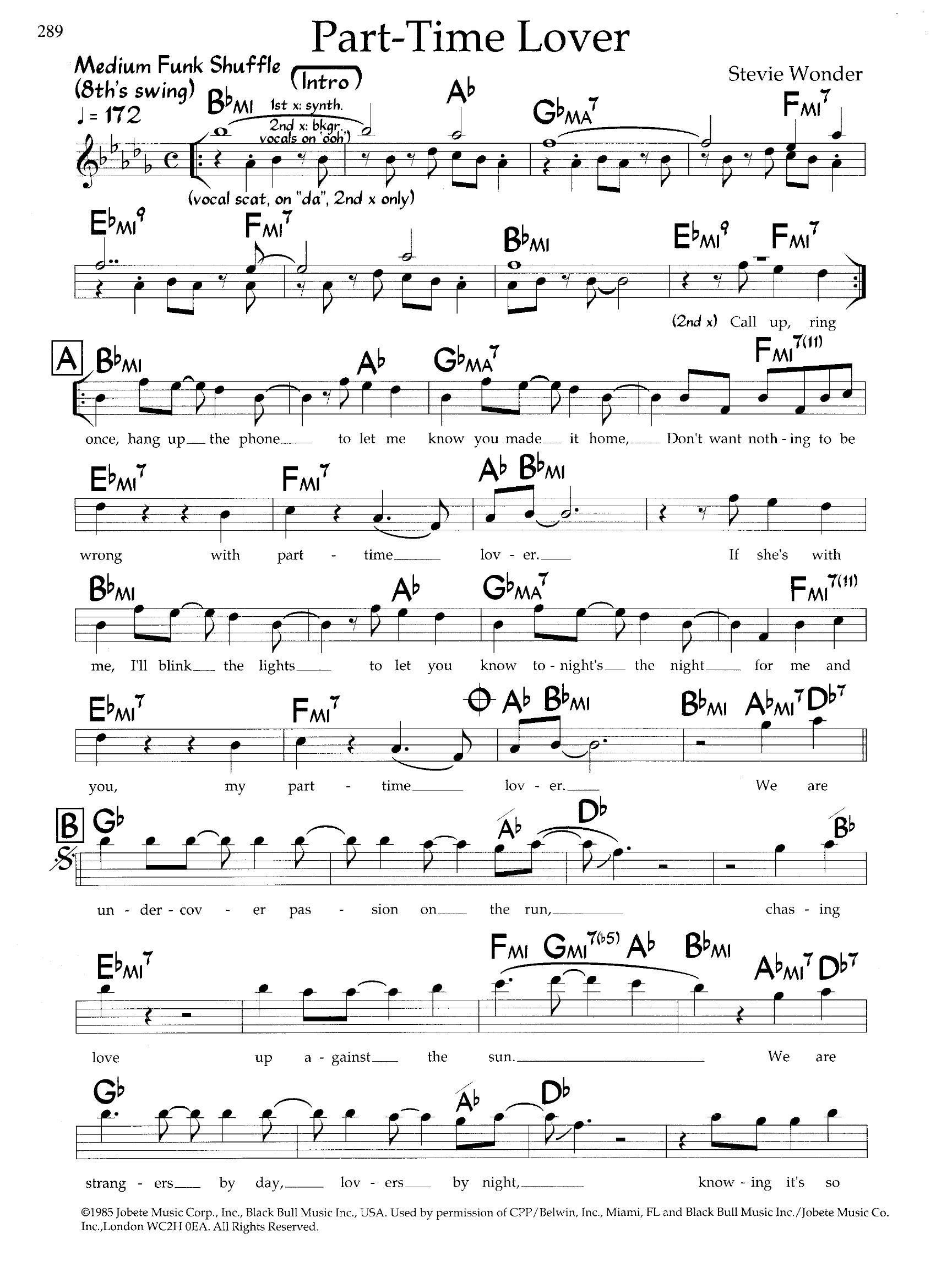 Part-time Lover — Stevie Wonder Part-time Lover — Stevie Wonder