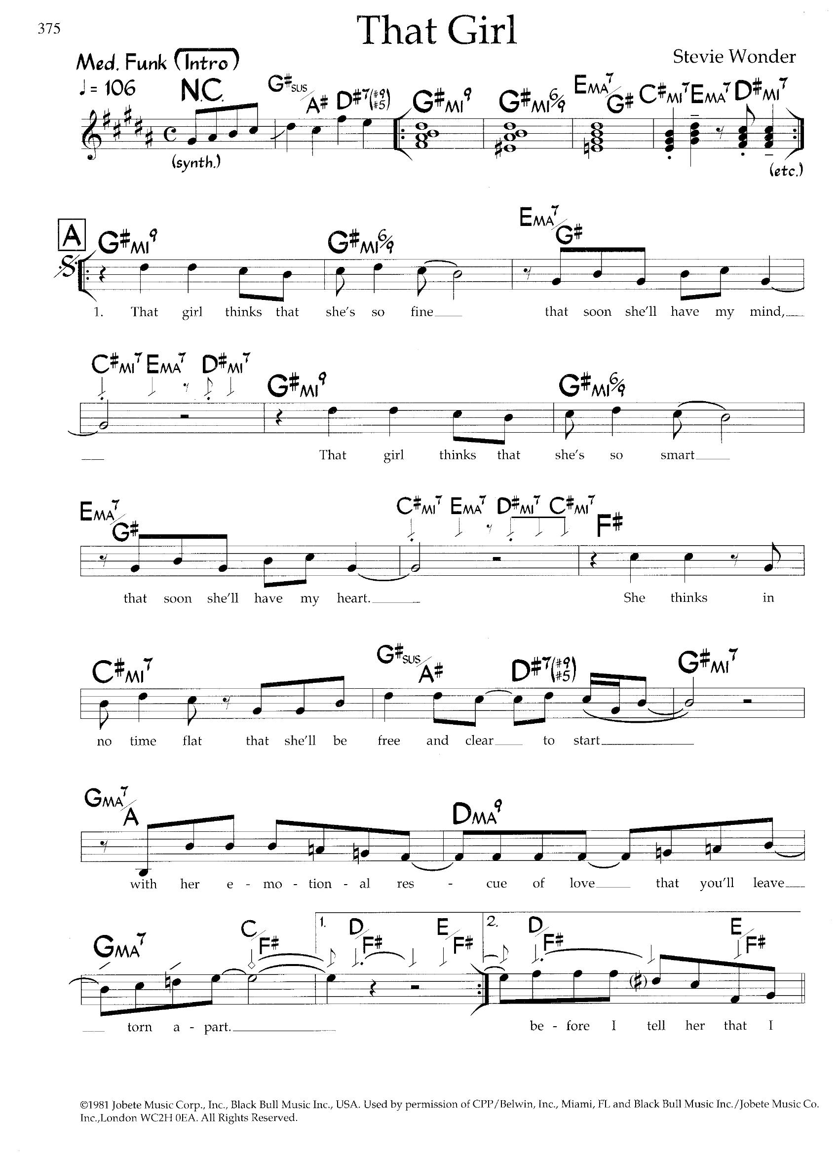 That Girl — Stevie Wonder That Girl — Stevie Wonder