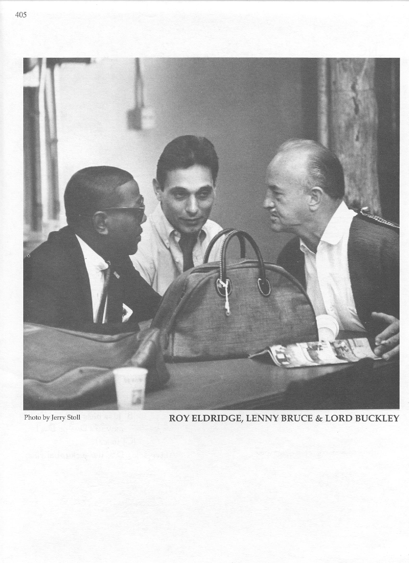 Photo of musicians — Roy Eldridge, Lenny Bruce & Lord Buckley Photo of musicians — Roy Eldridge, Lenny Bruce & Lord Buckley