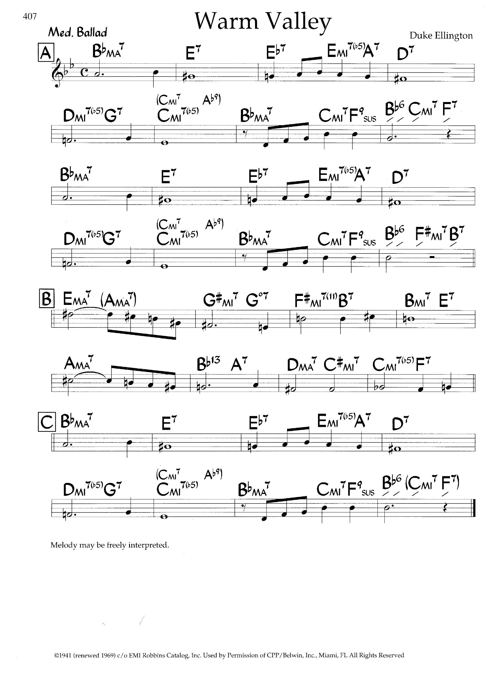 Warm Valley — Duke Ellington Warm Valley — Duke Ellington