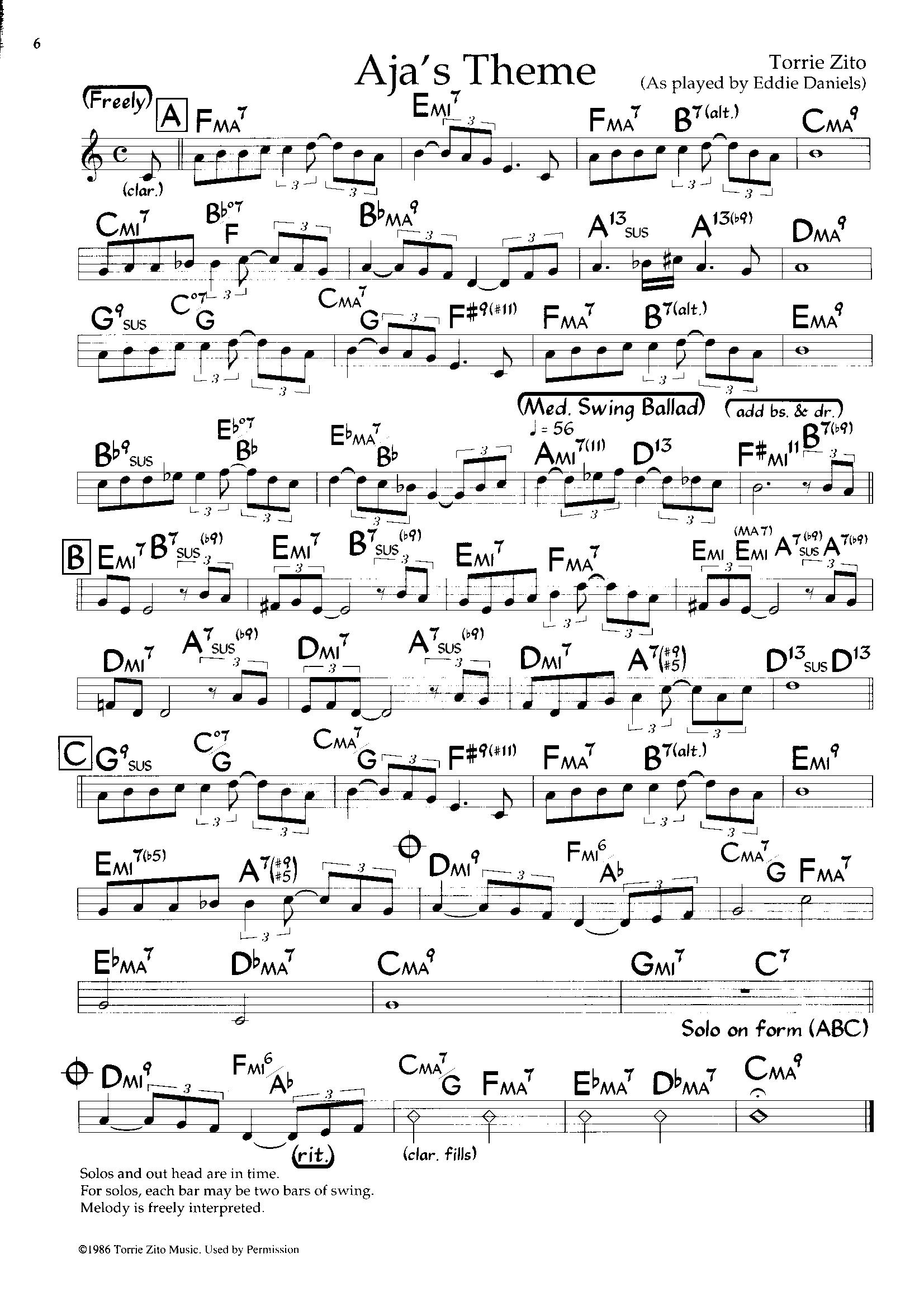 Aja's Theme — Eddie Daniels Aja's Theme — Eddie Daniels