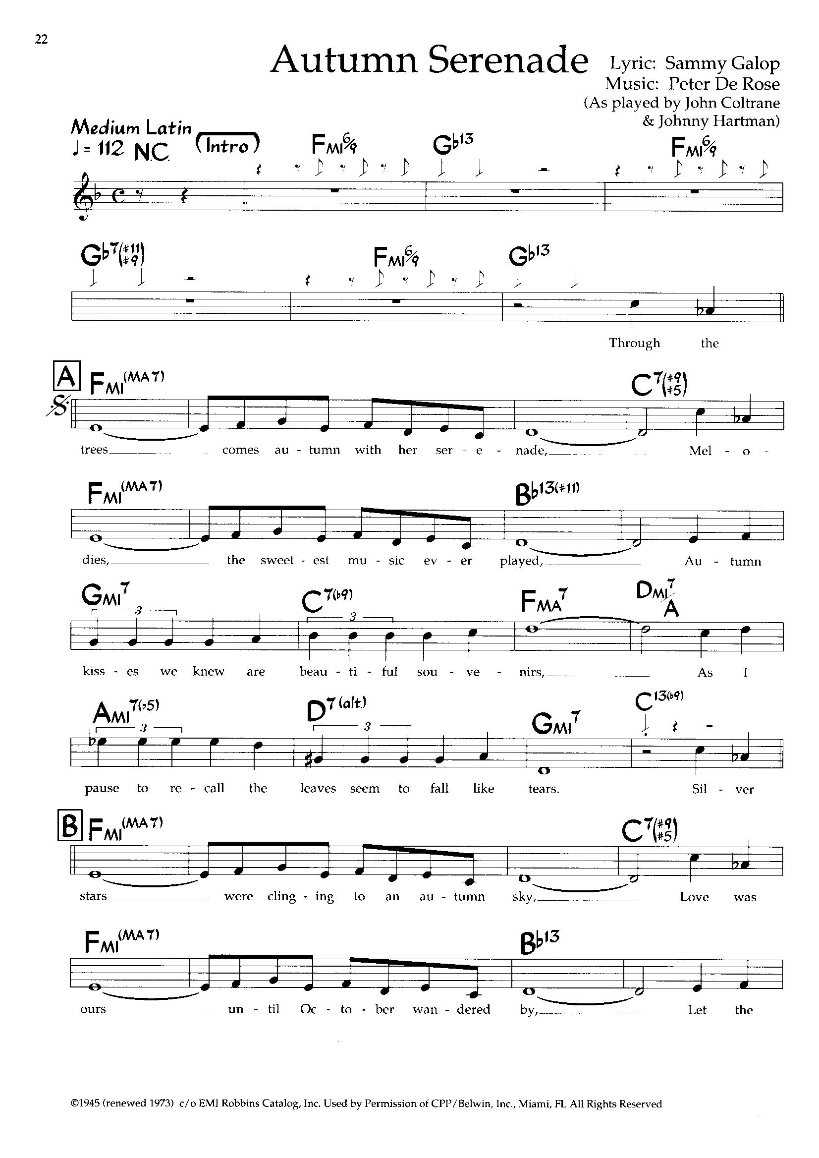 Autumn Serenade — John Coltrane & Johnny Hartman Autumn Serenade — John Coltrane & Johnny Hartman