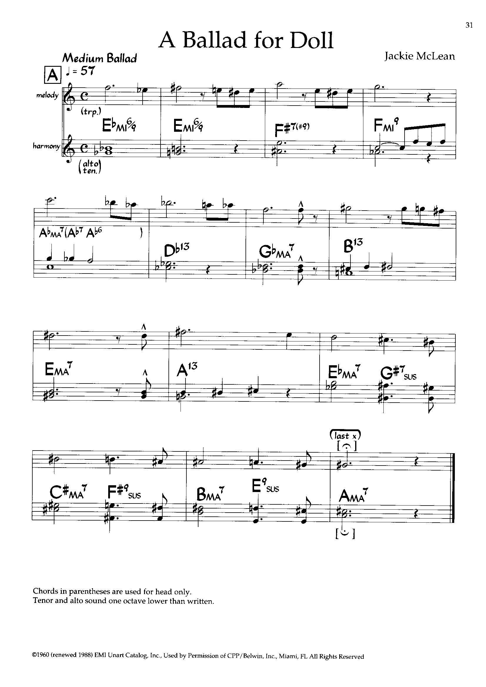 A Ballad For Doll — Jackie Mclean A Ballad For Doll — Jackie Mclean