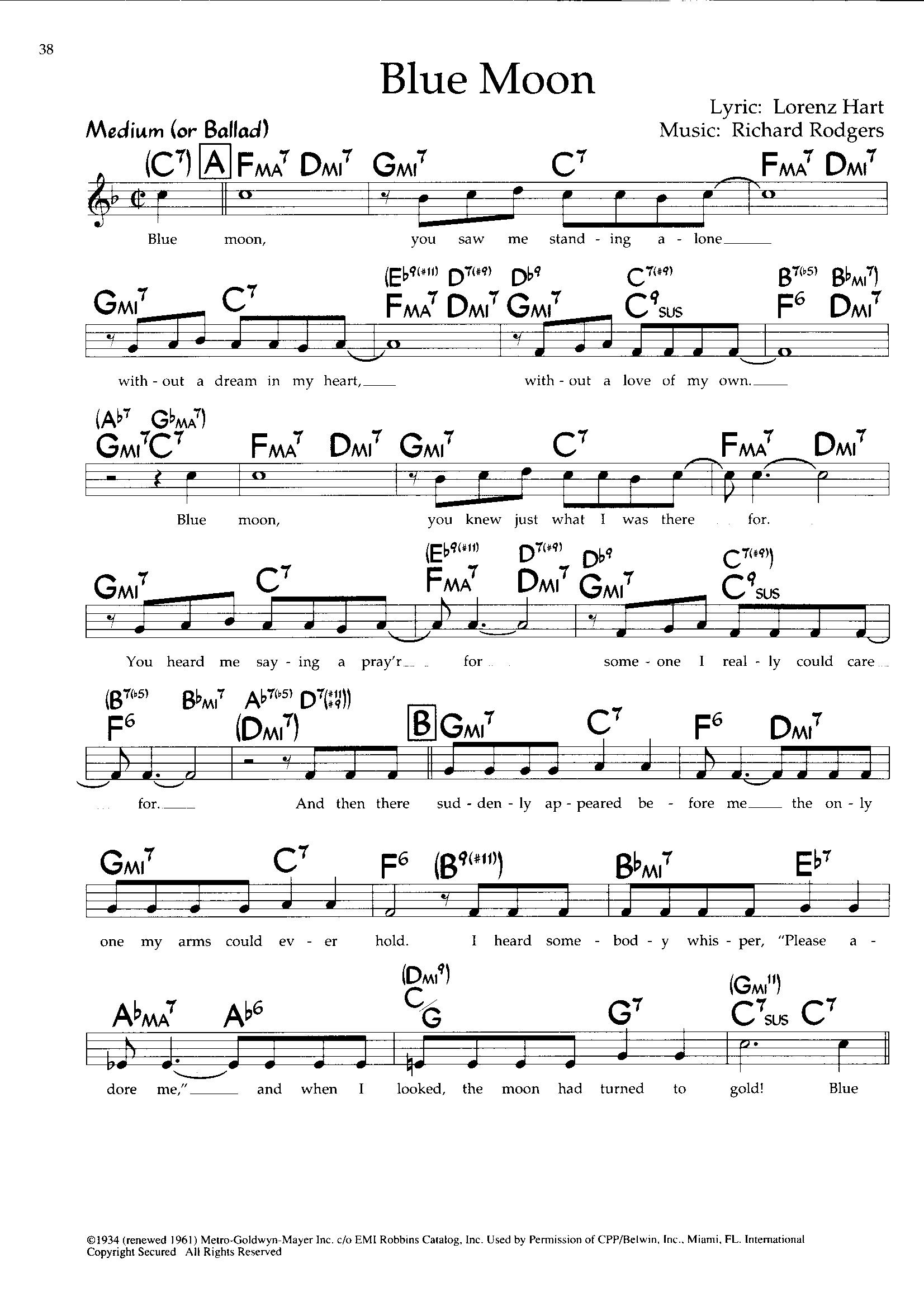 Blue Moon — Richard Rodgers Blue Moon — Richard Rodgers
