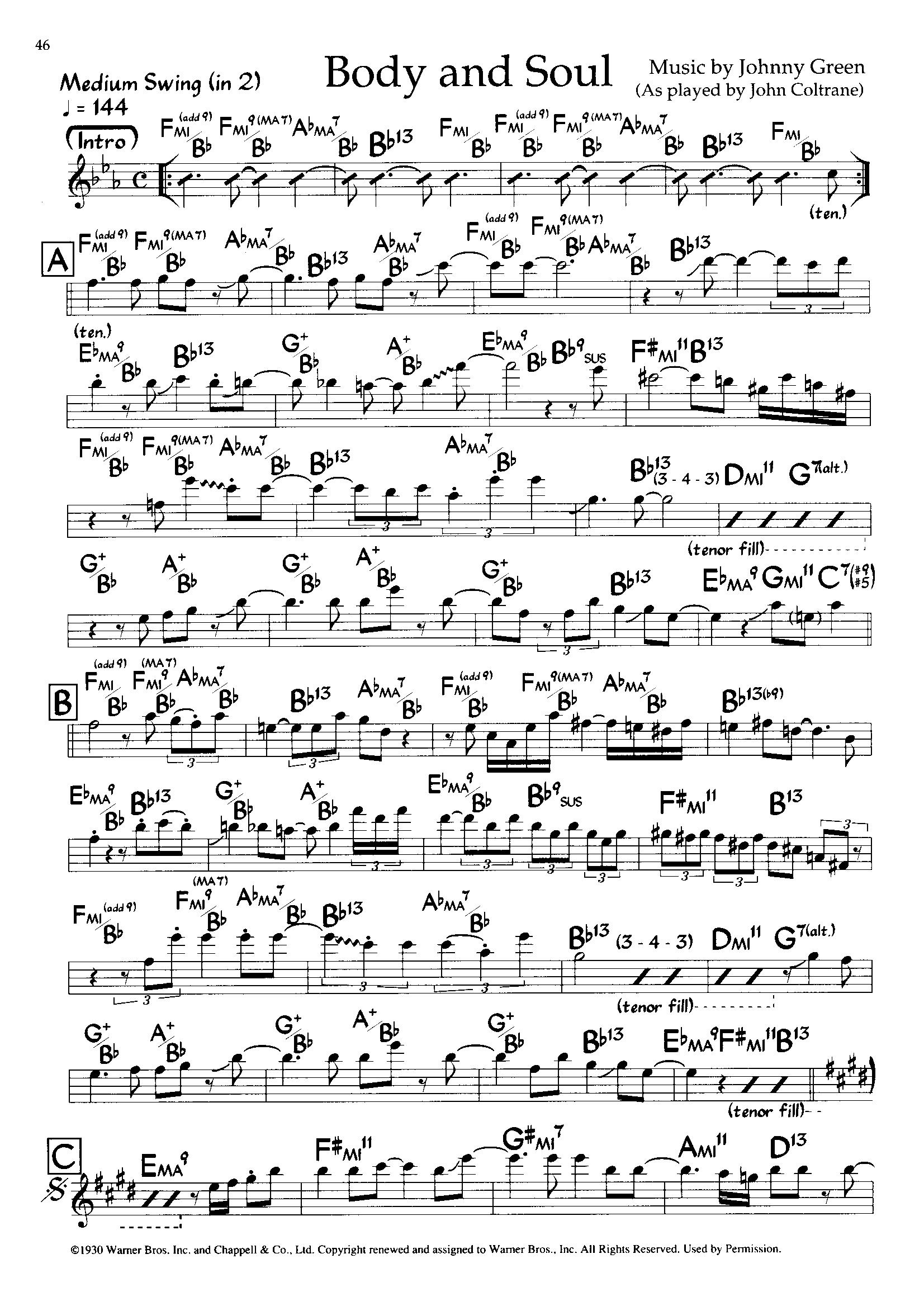 Bodyand Soul — John Coltrane Bodyand Soul — John Coltrane