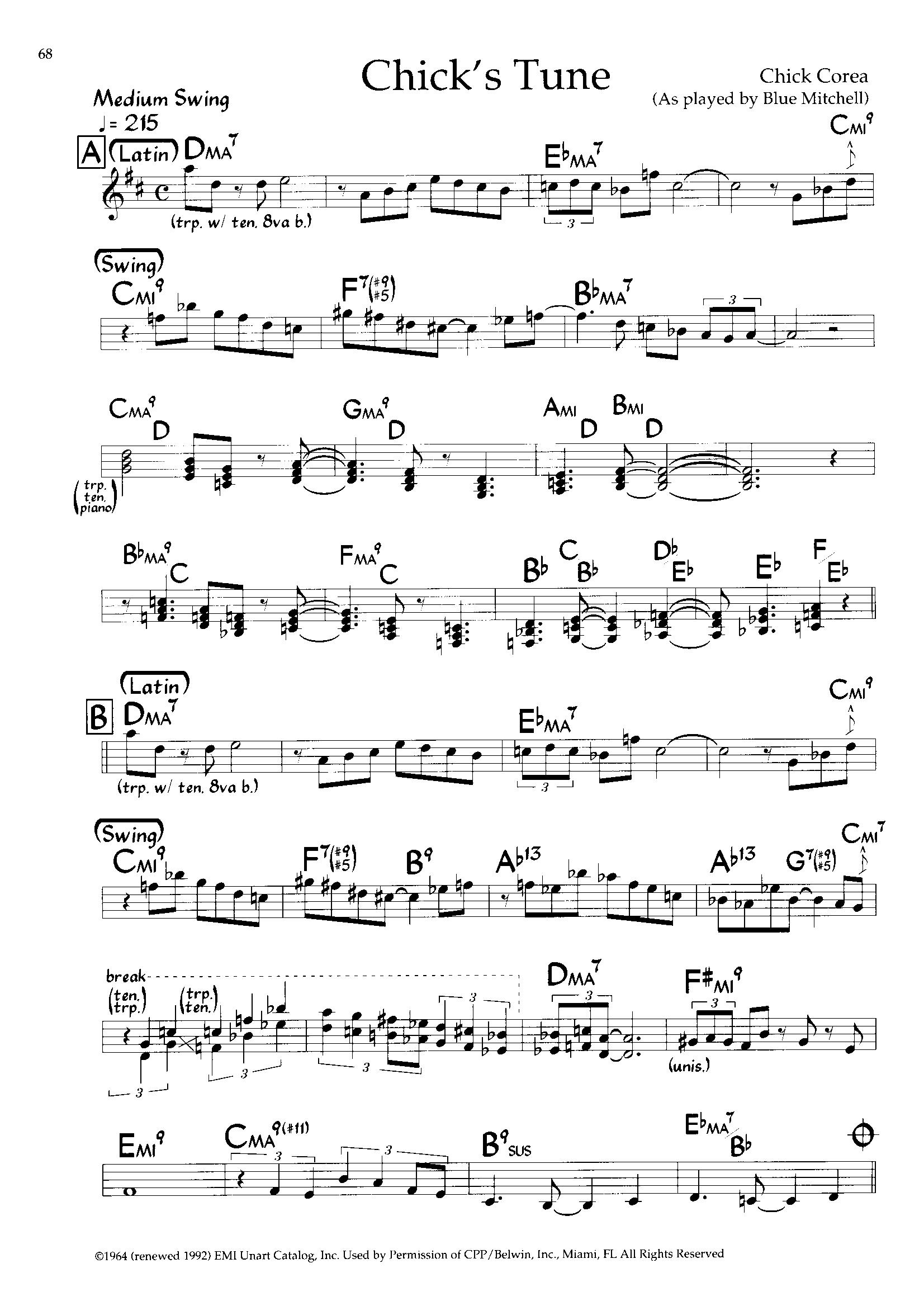 Chick's Tune — Chick Corea Chick's Tune — Chick Corea
