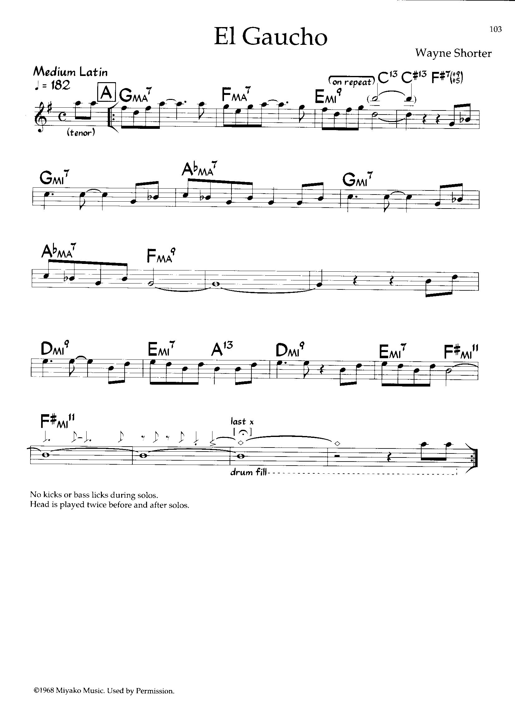 El Gaucho — Wayne Shorter El Gaucho — Wayne Shorter