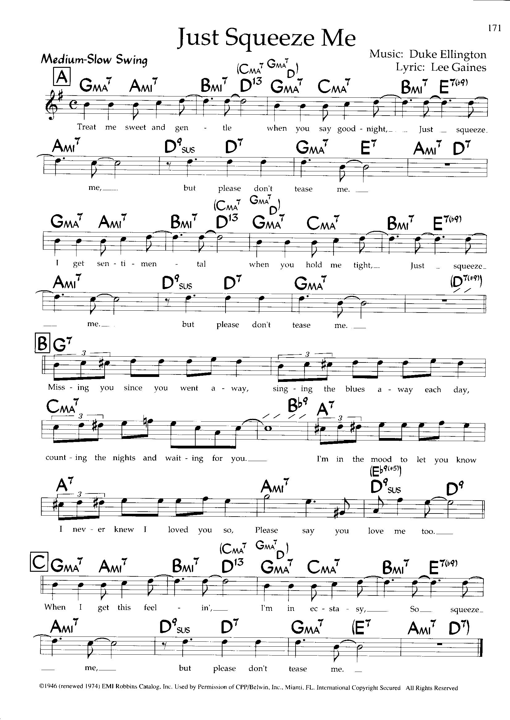 Just Squeeze Me — Duke Ellington Just Squeeze Me — Duke Ellington