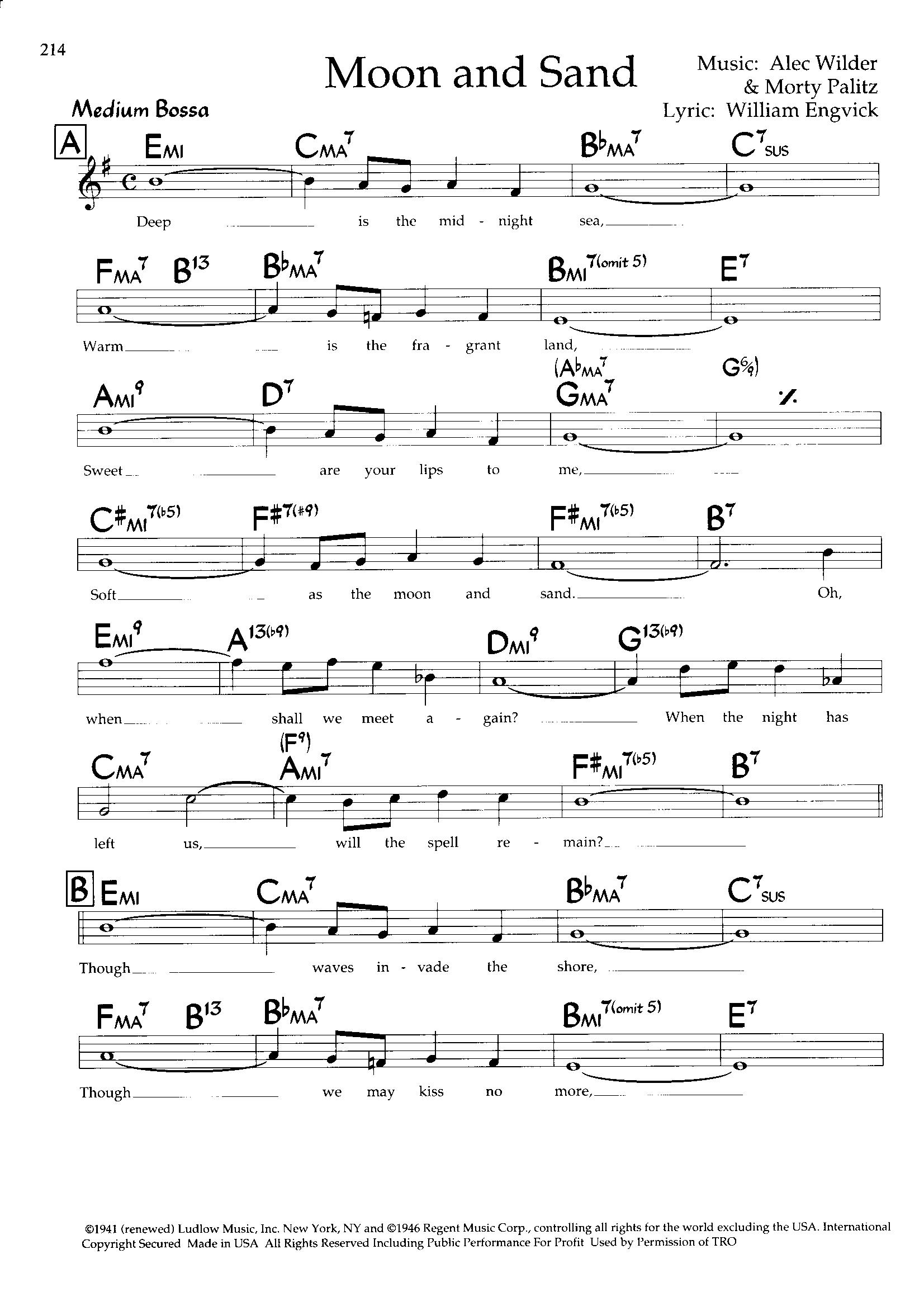 Moon And Sand — Alec Wilder Moon And Sand — Alec Wilder