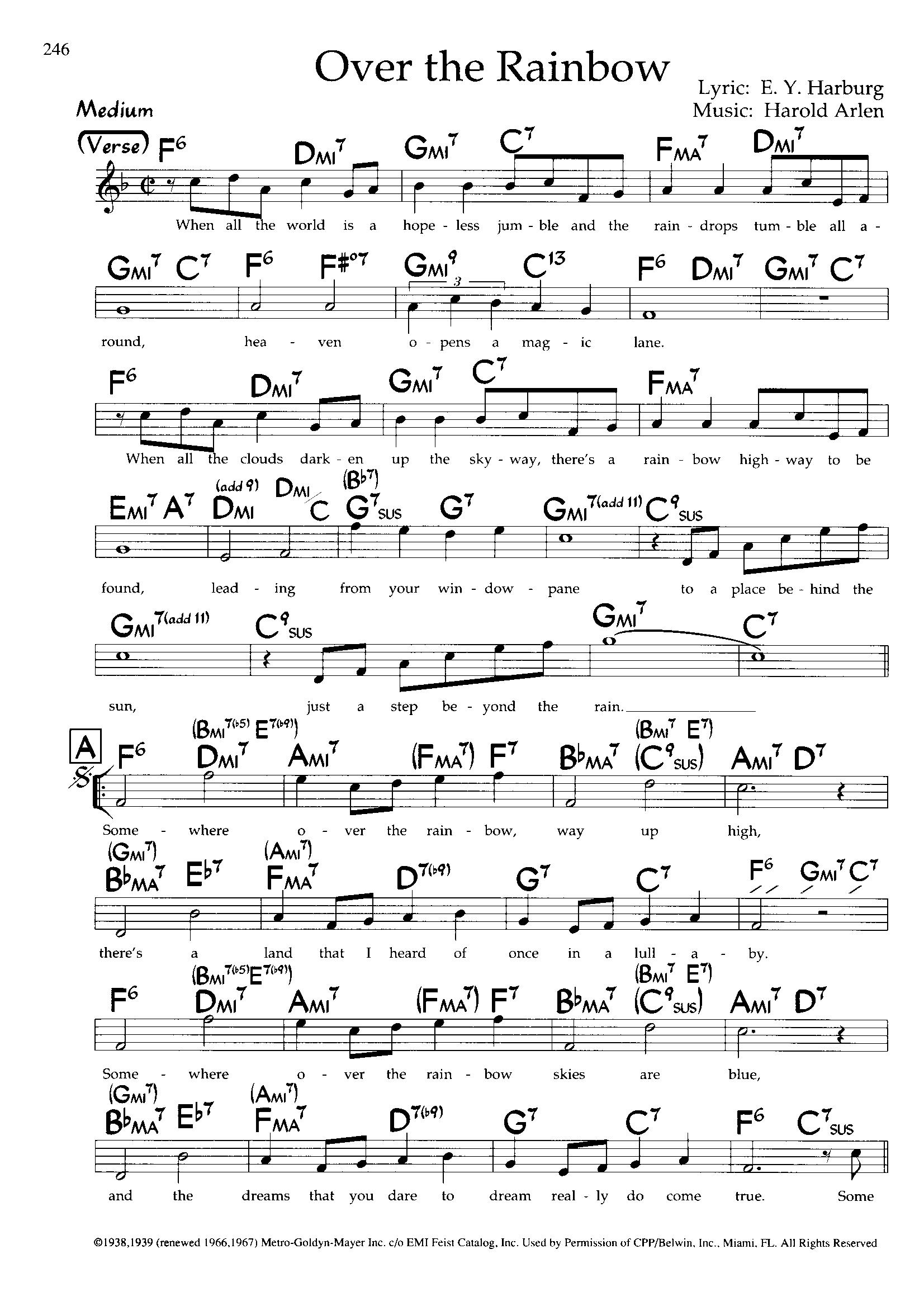 Over The Rainbow — Harold Arlen Over The Rainbow — Harold Arlen