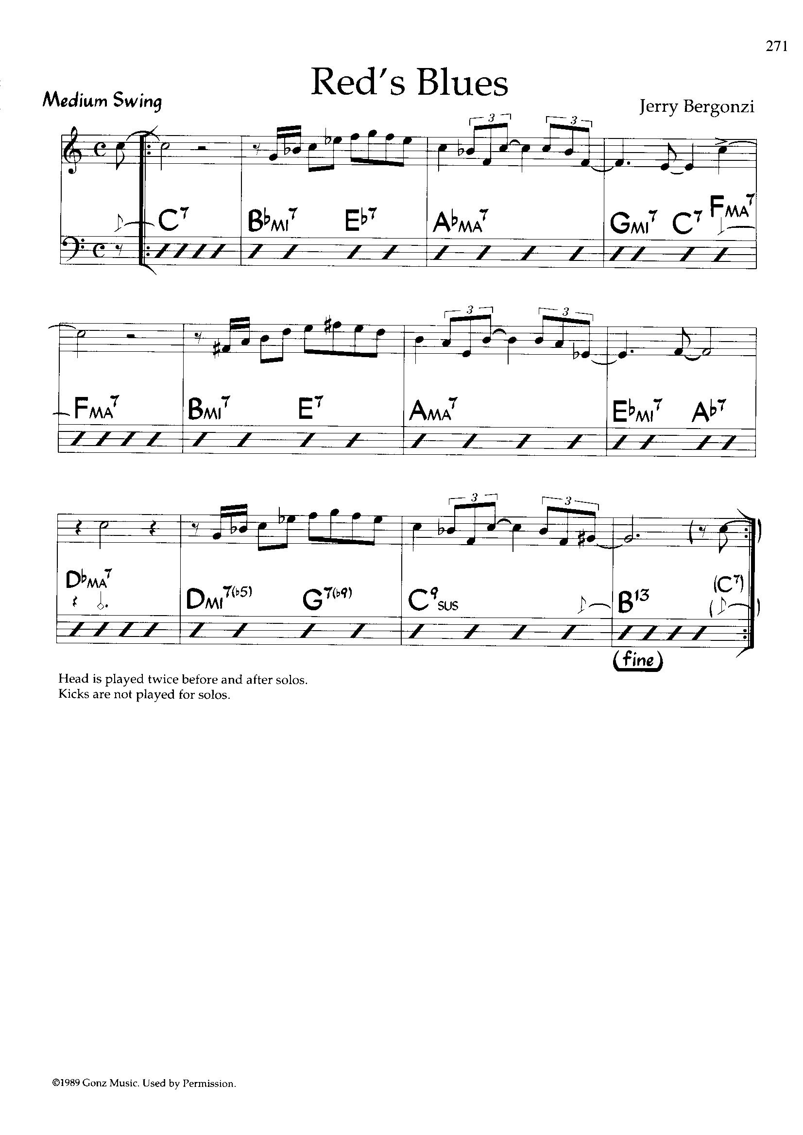 Red's Blues — Jerry Bergonzi Red's Blues — Jerry Bergonzi
