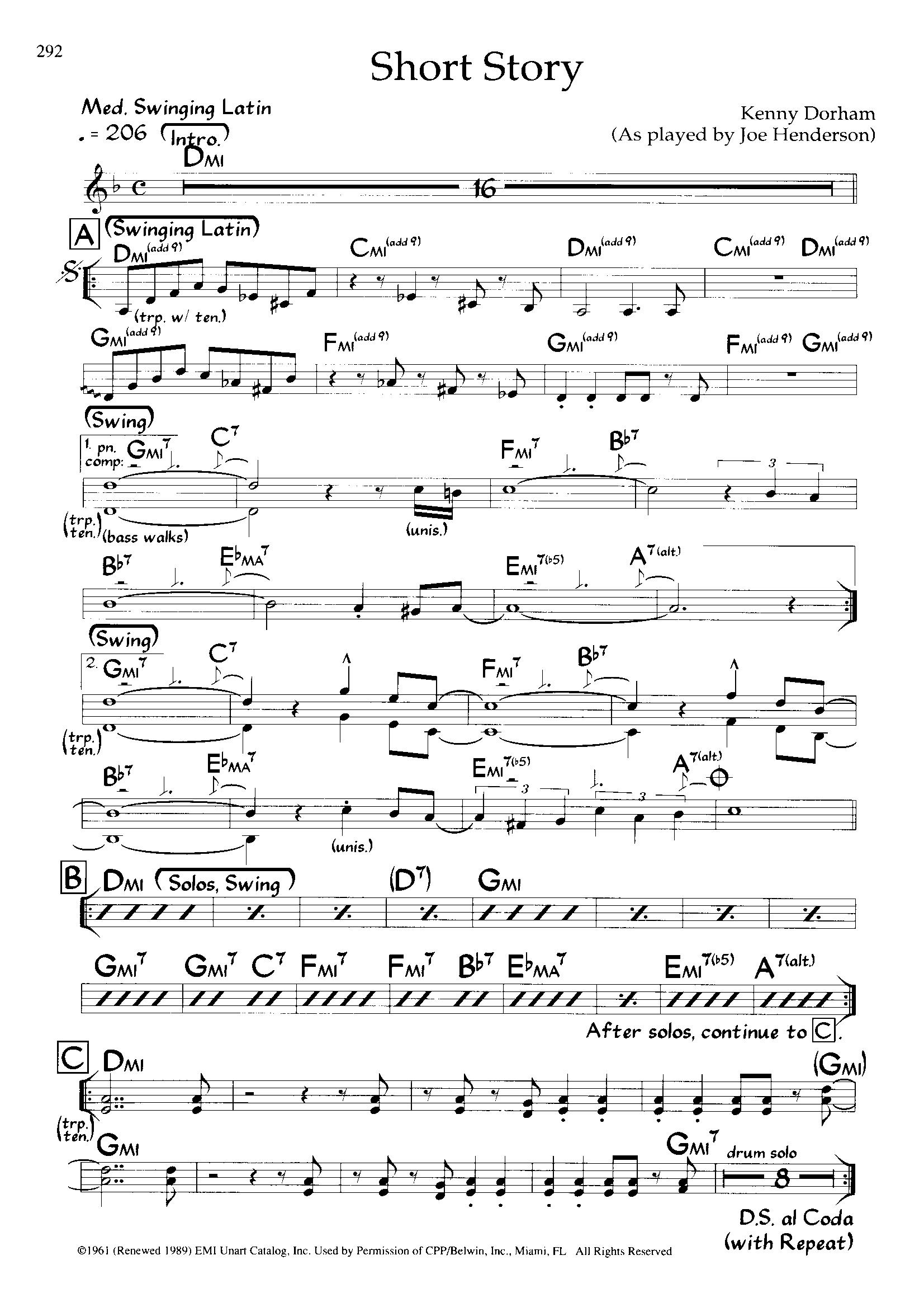 Short Story — Kenny Dorham Short Story — Kenny Dorham
