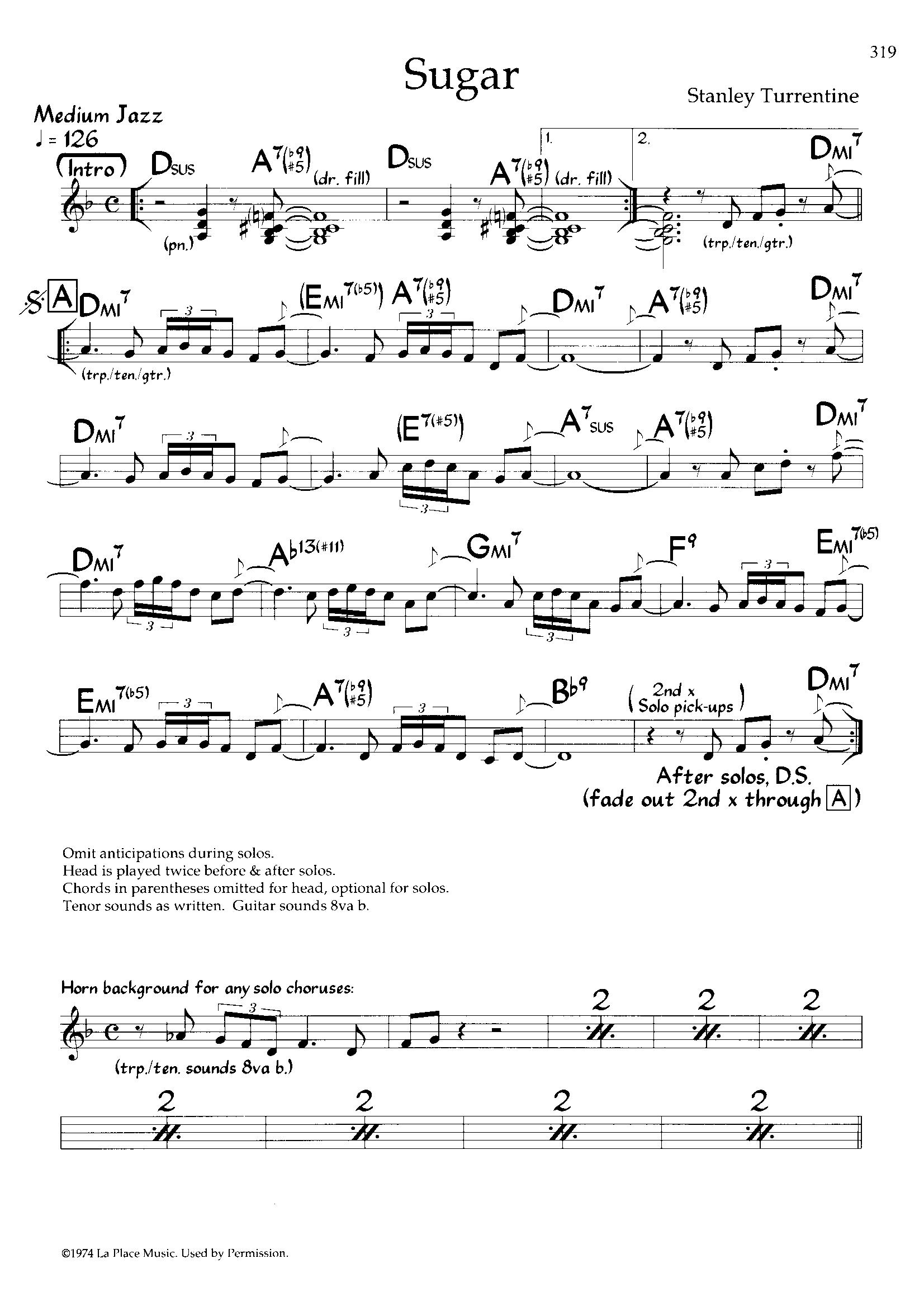 Sugar — Stanley Turrentine Sugar — Stanley Turrentine