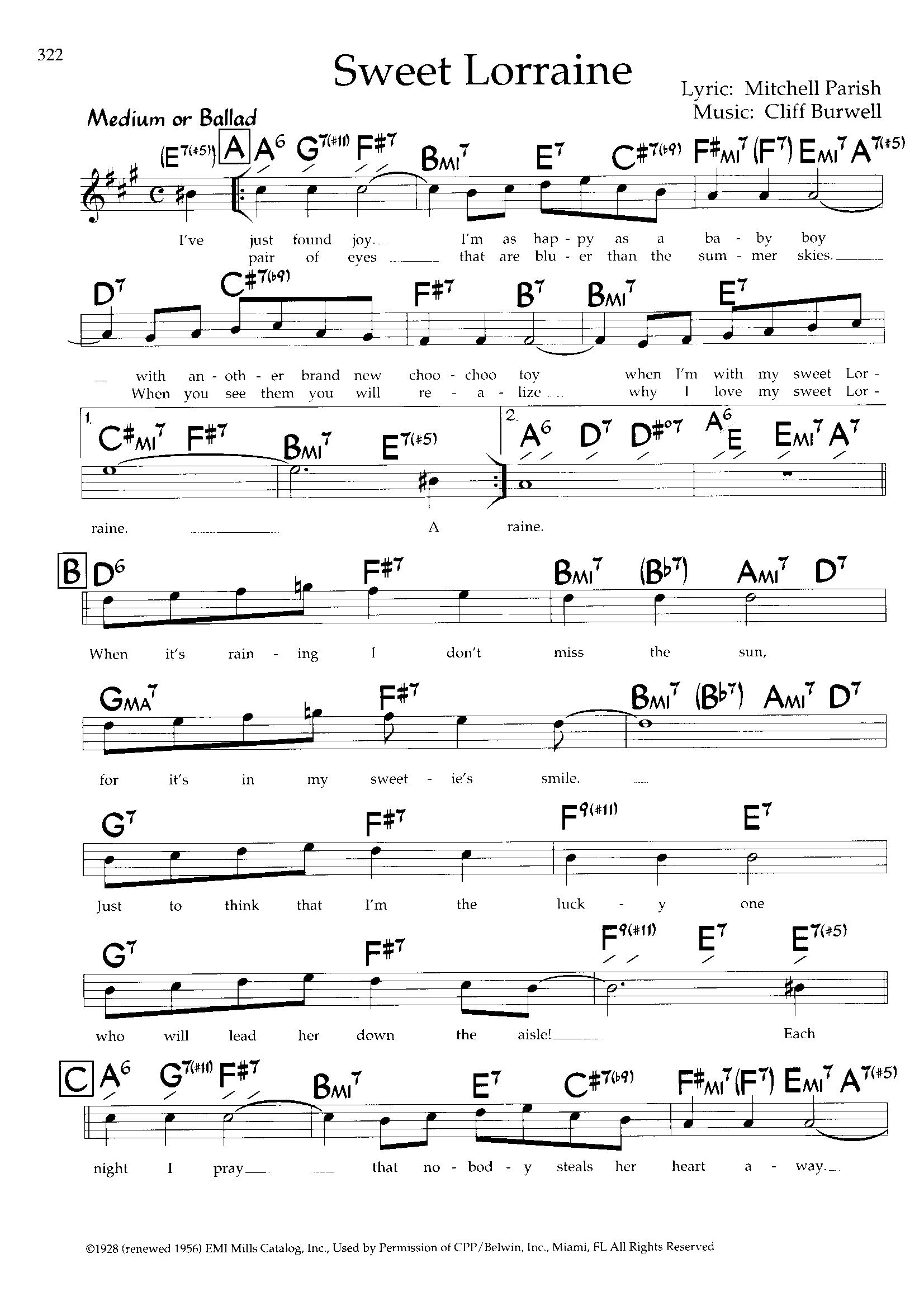 Sweet Lorraine — Cliff Burwell Sweet Lorraine — Cliff Burwell
