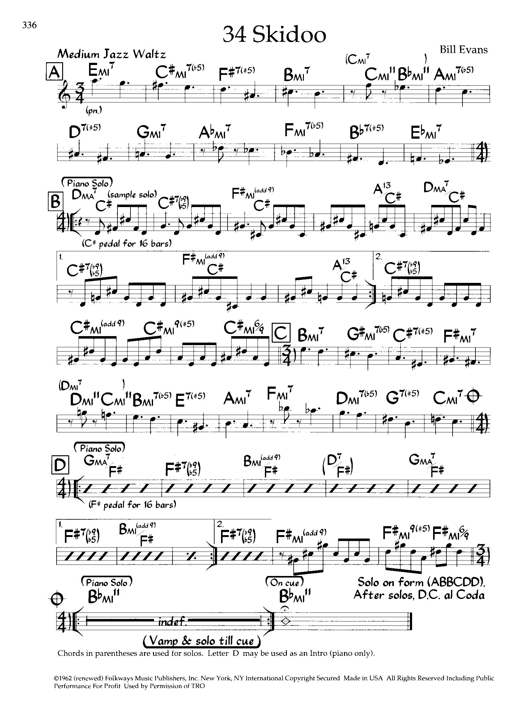 34 Skidoo — Bill Evans 34 Skidoo — Bill Evans