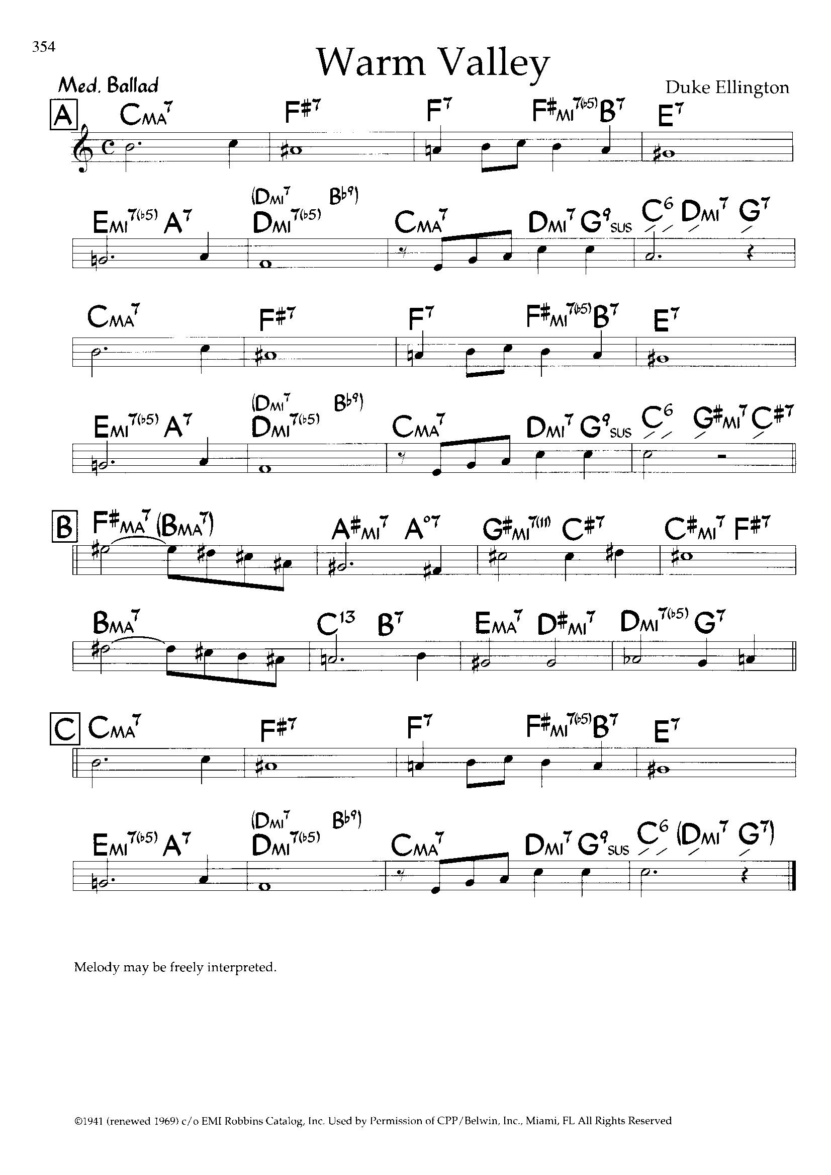 Warm Valley — Duke Ellington Warm Valley — Duke Ellington
