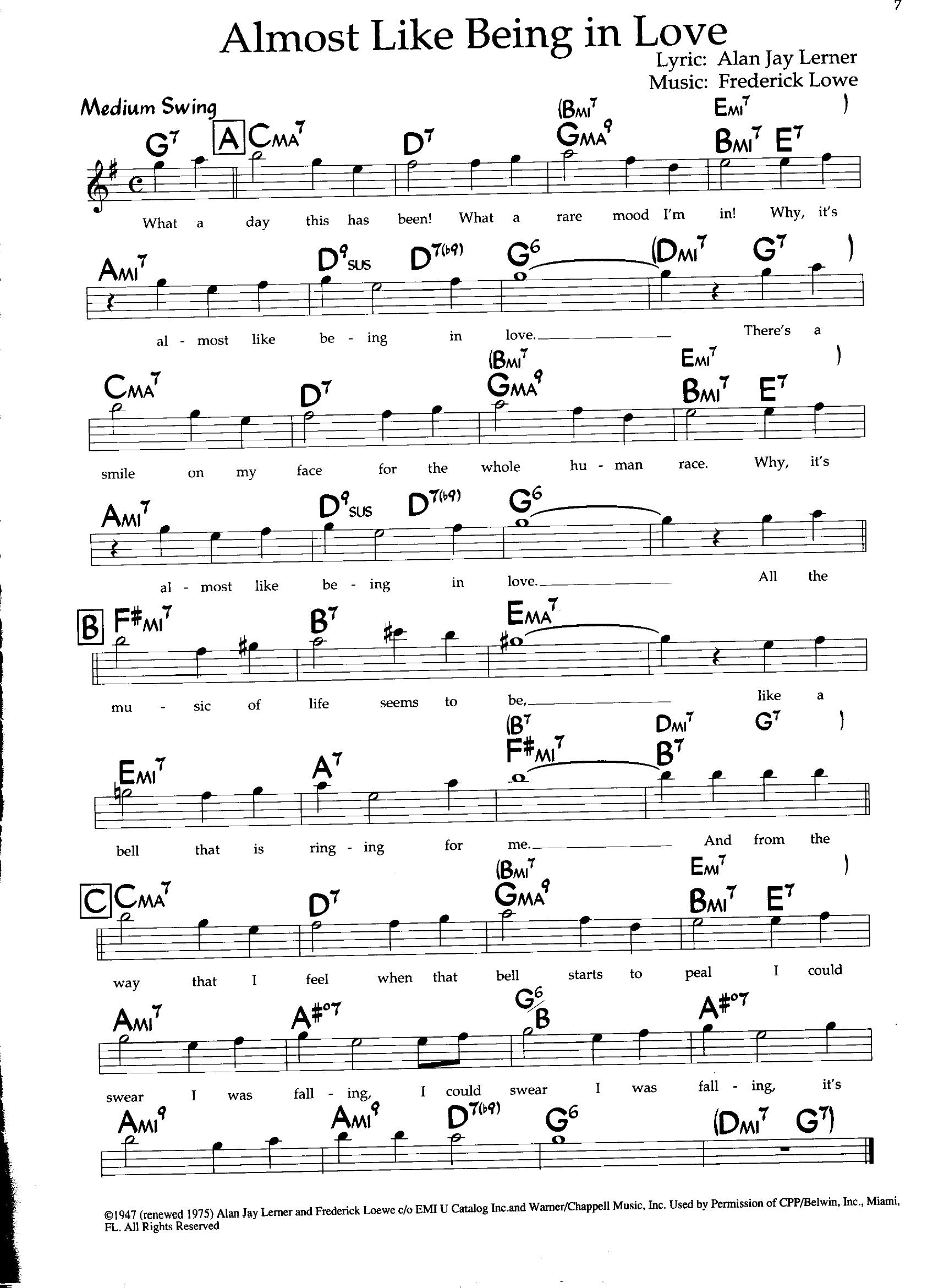 Almost Like Being In Love — Frederick Lowe Almost Like Being In Love — Frederick Lowe