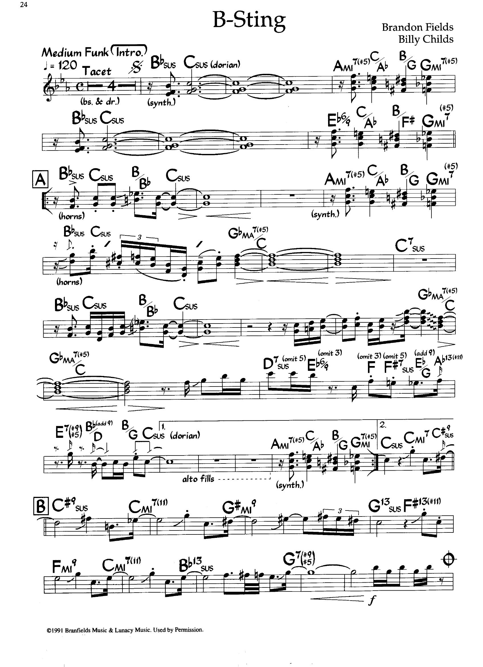 B-sting — Brandon Fields & Billy Childs B-sting — Brandon Fields & Billy Childs