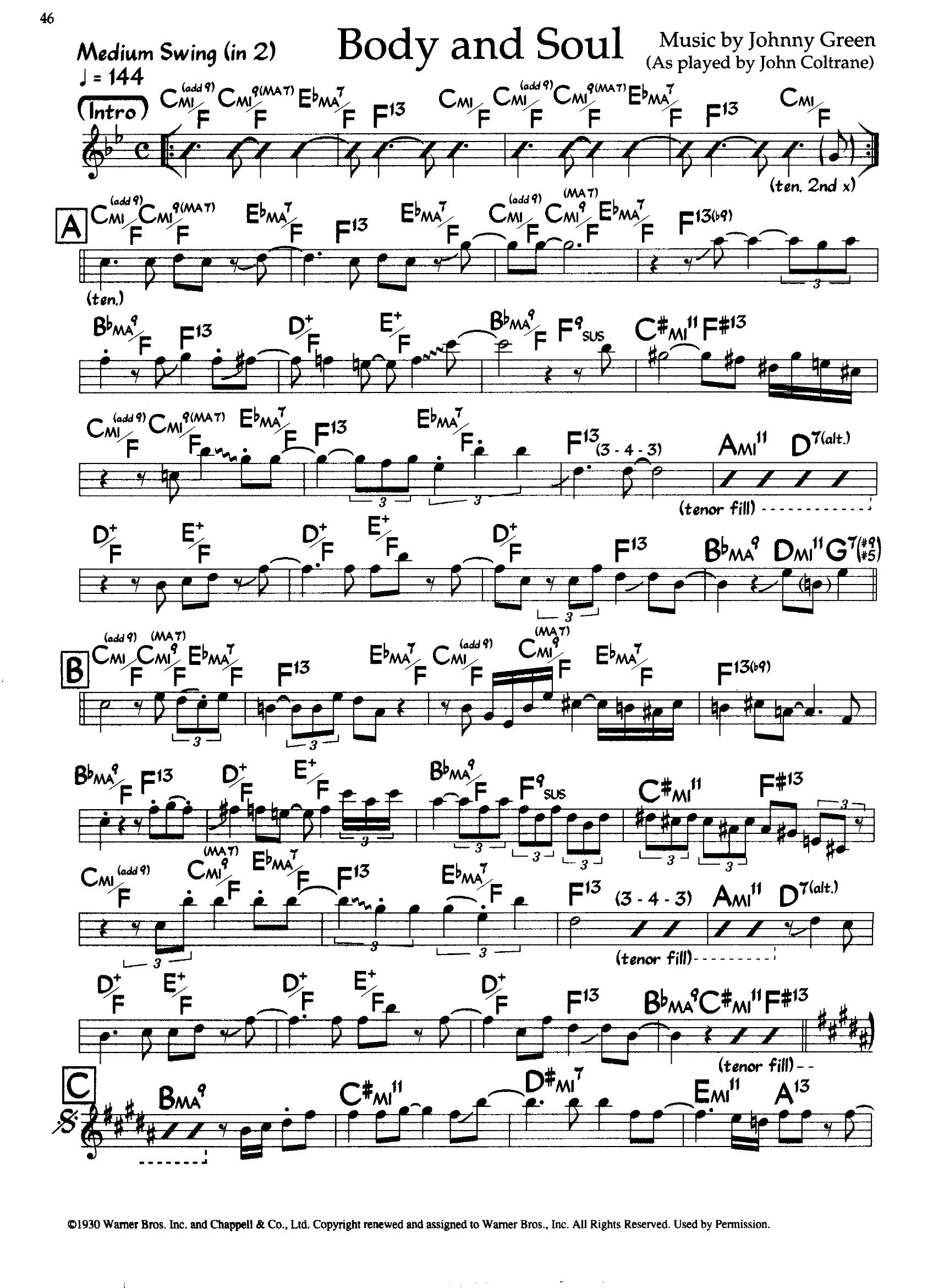 Bodyand Soul — John Coltrane Bodyand Soul — John Coltrane