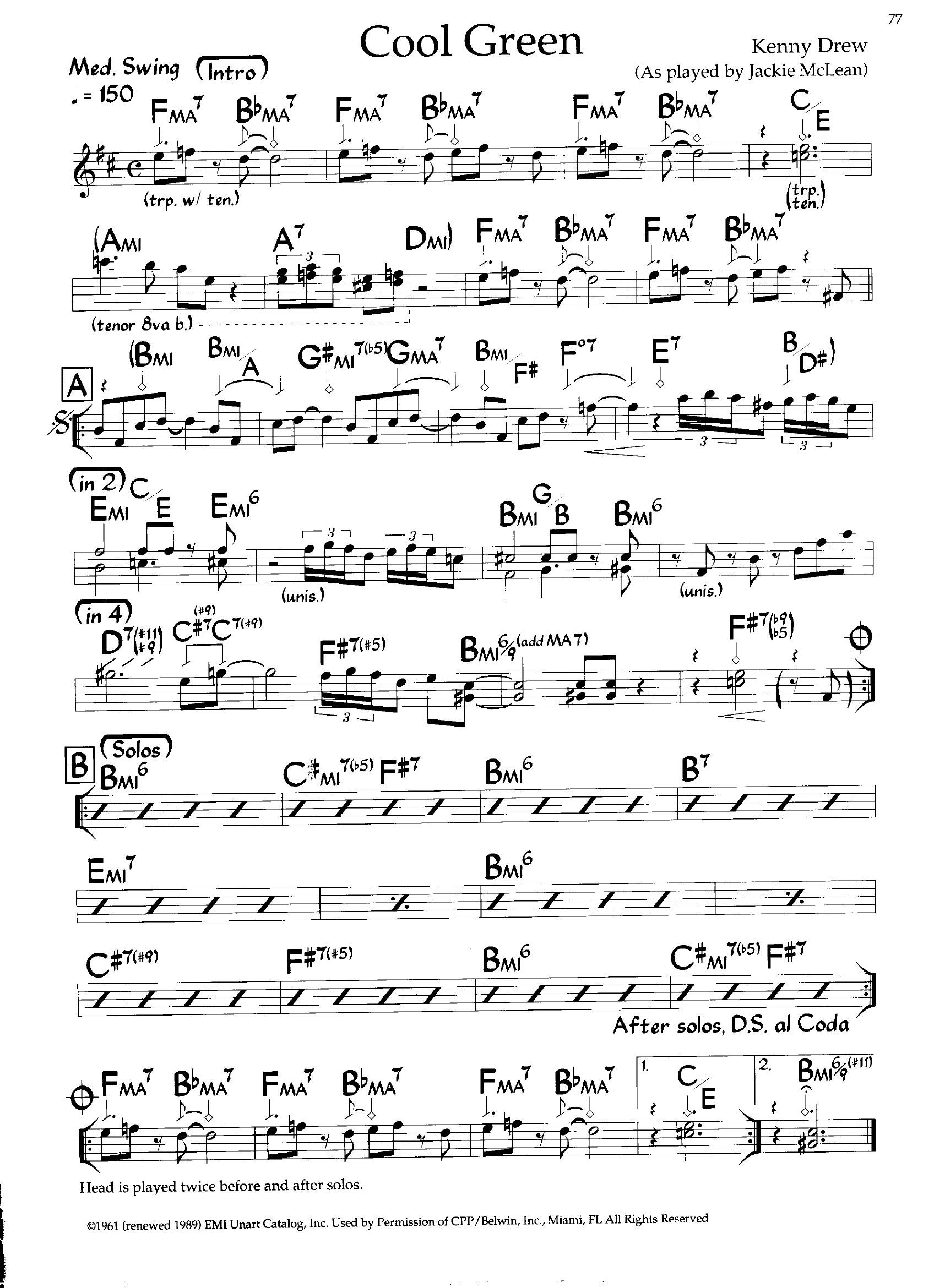 Cool Green — Jackie Mclean Cool Green — Jackie Mclean