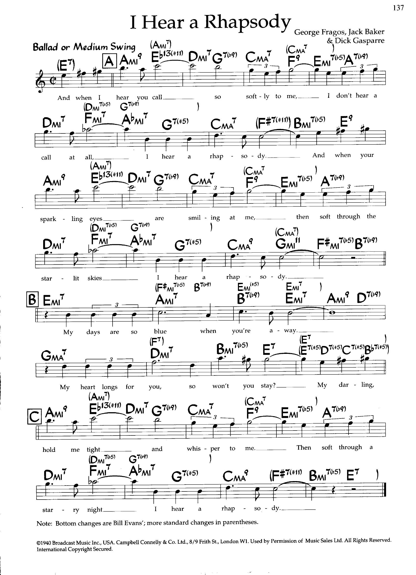I Hear A Rhapsody — George Fragos, Jack Baker & Dick Gasparre I Hear A Rhapsody — George Fragos, Jack Baker & Dick Gasparre