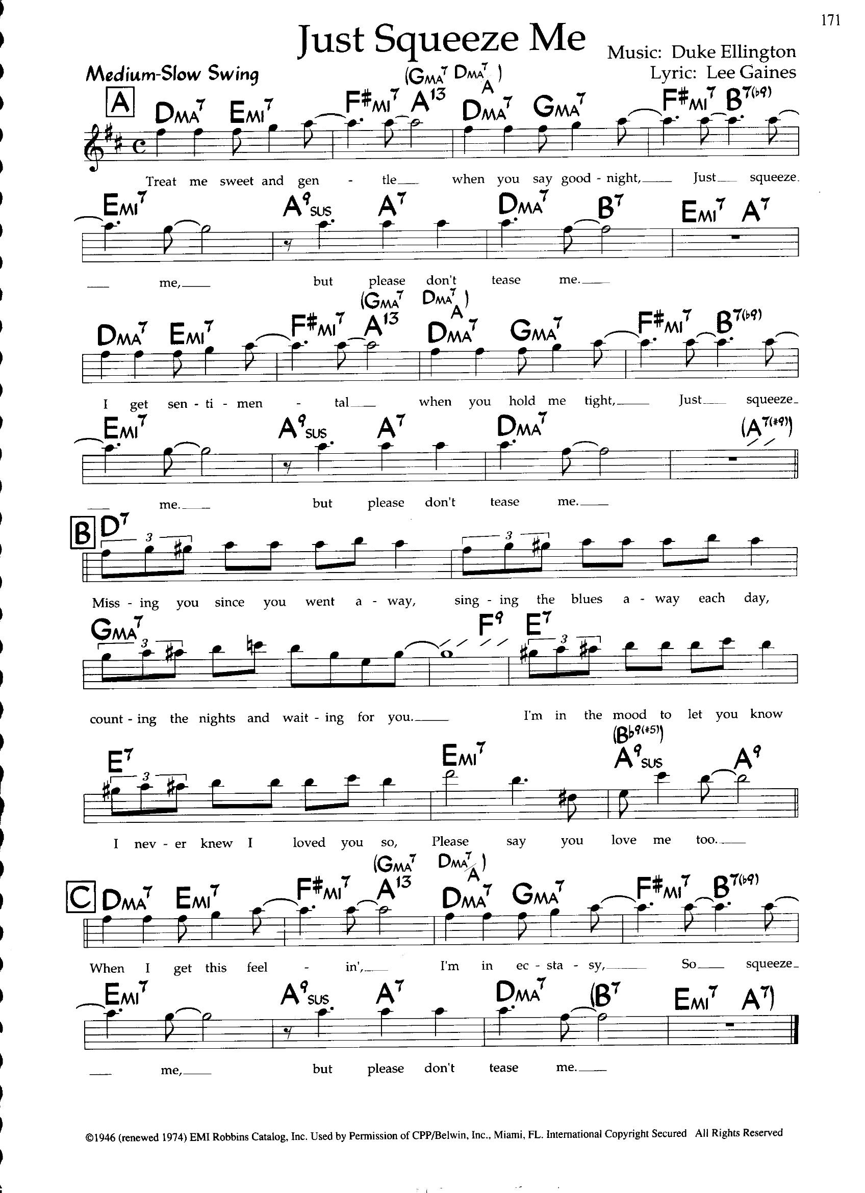 Just Squeeze Me — Duke Ellington Just Squeeze Me — Duke Ellington