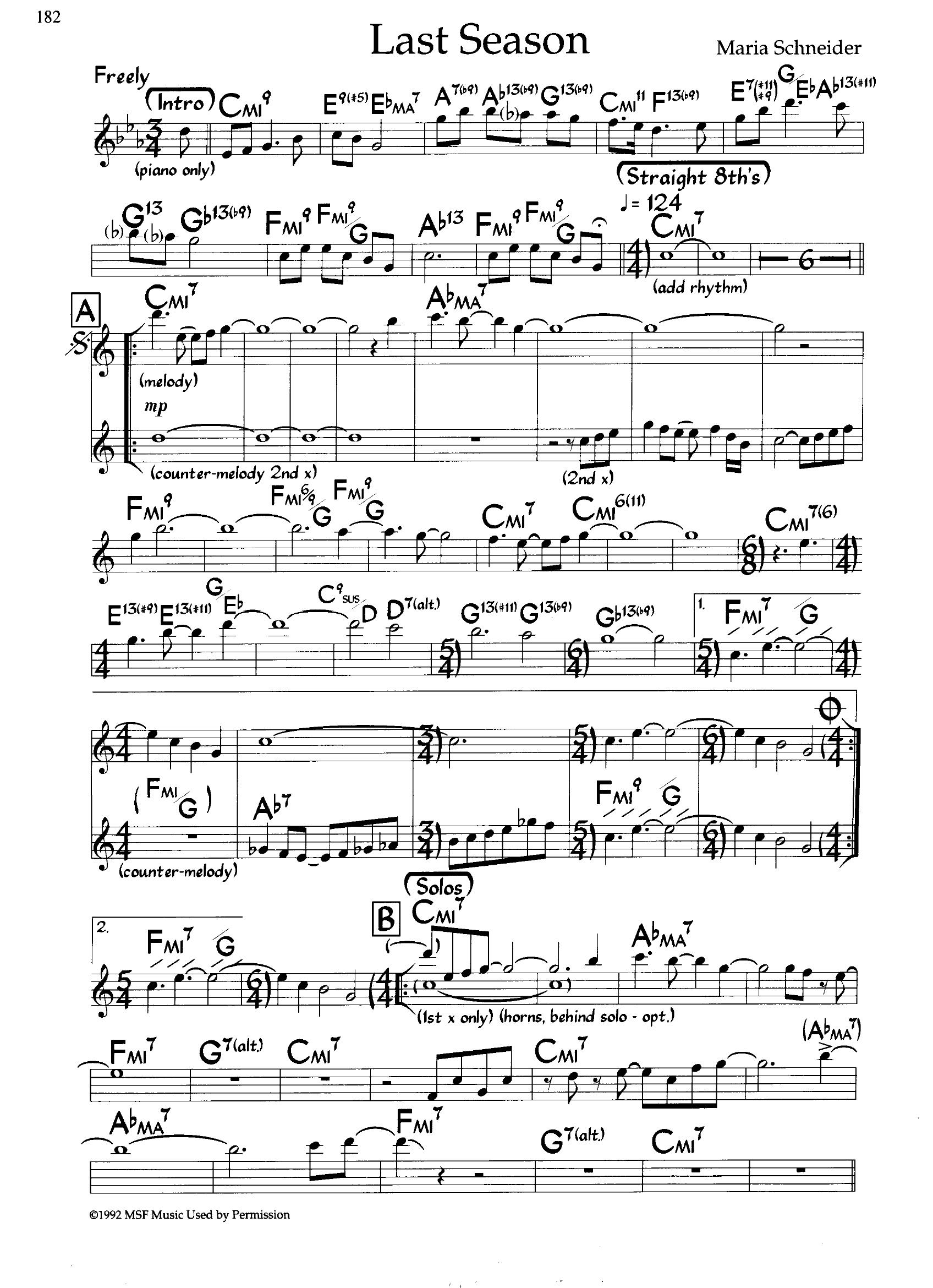 Last Season — Maria Schneider Last Season — Maria Schneider