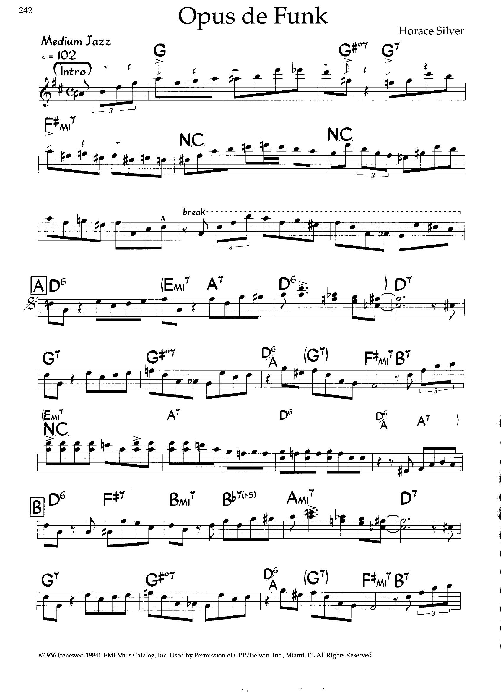 Opus De Funk — Horace Silver Opus De Funk — Horace Silver