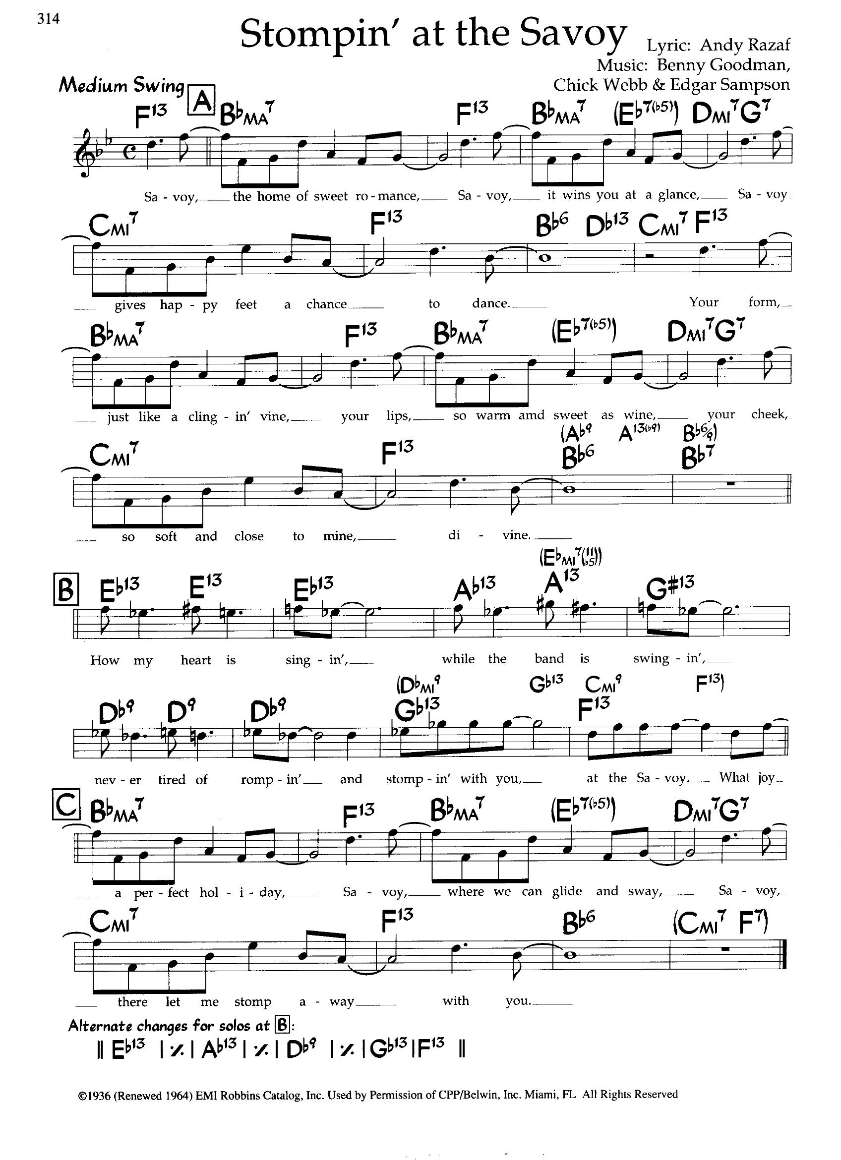 Stompin' At The Savoy — Benny Goodman Stompin' At The Savoy — Benny Goodman
