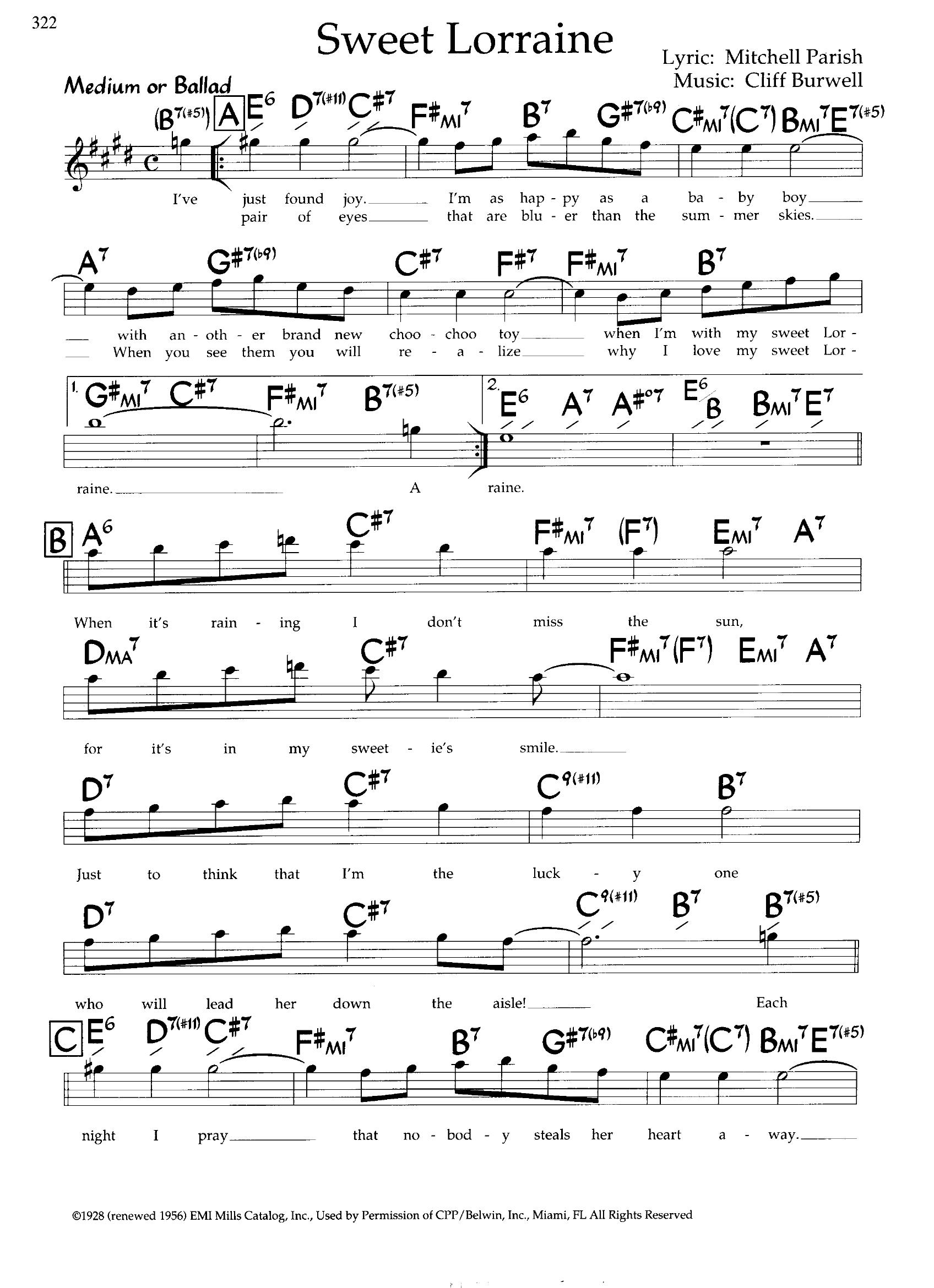 Sweet Lorraine — Cliff Burwell Sweet Lorraine — Cliff Burwell