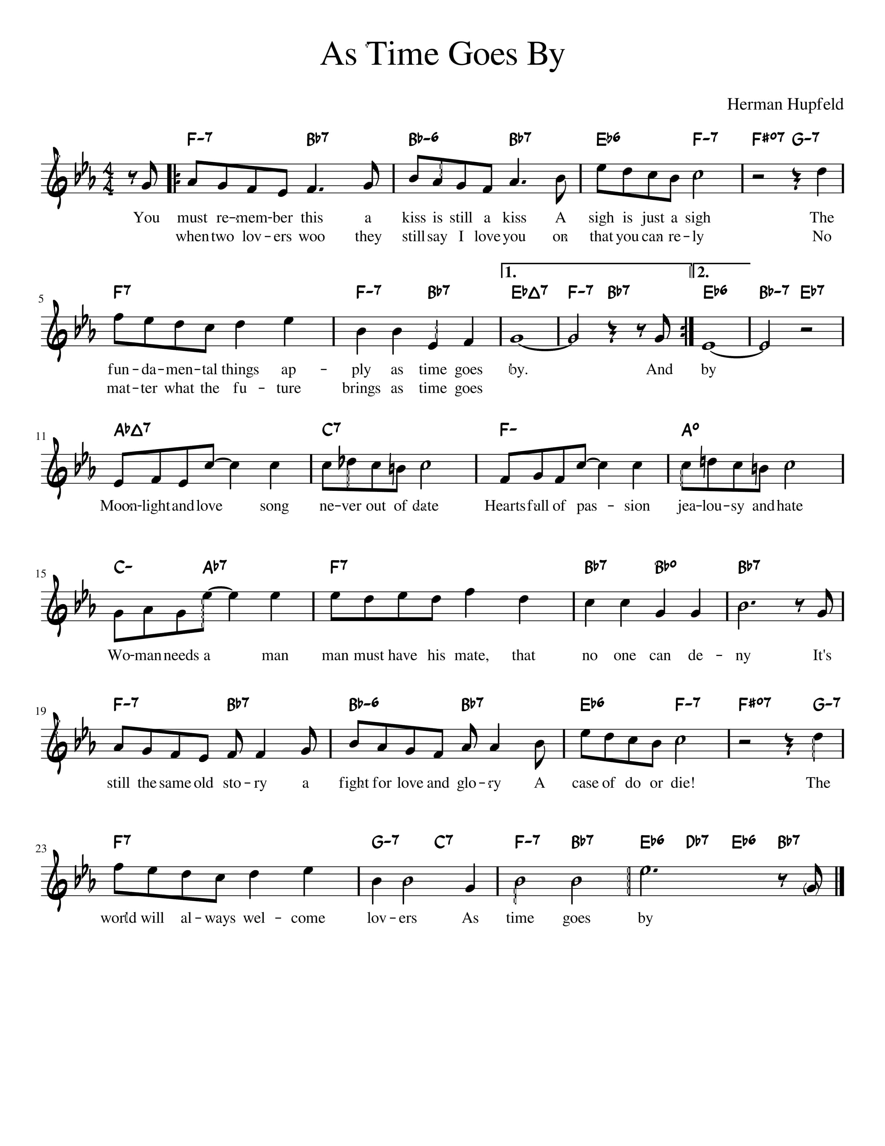 As Time Goes By — Hupfeld Herman As Time Goes By — Hupfeld Herman