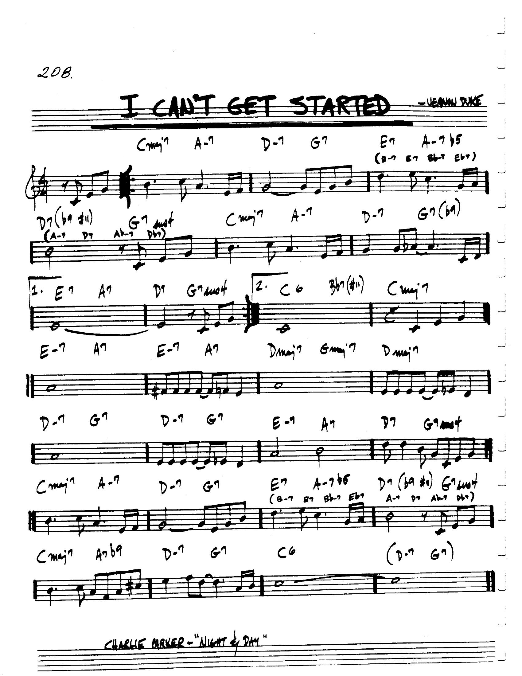 I Can't Get Started I Can't Get Started