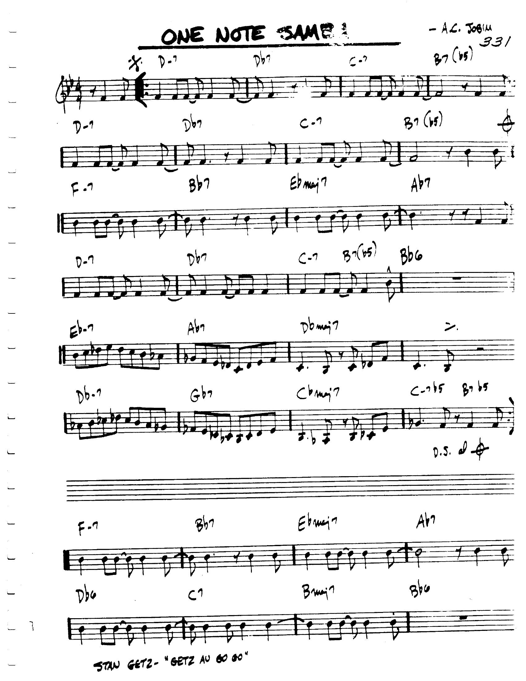 One Note Samba One Note Samba