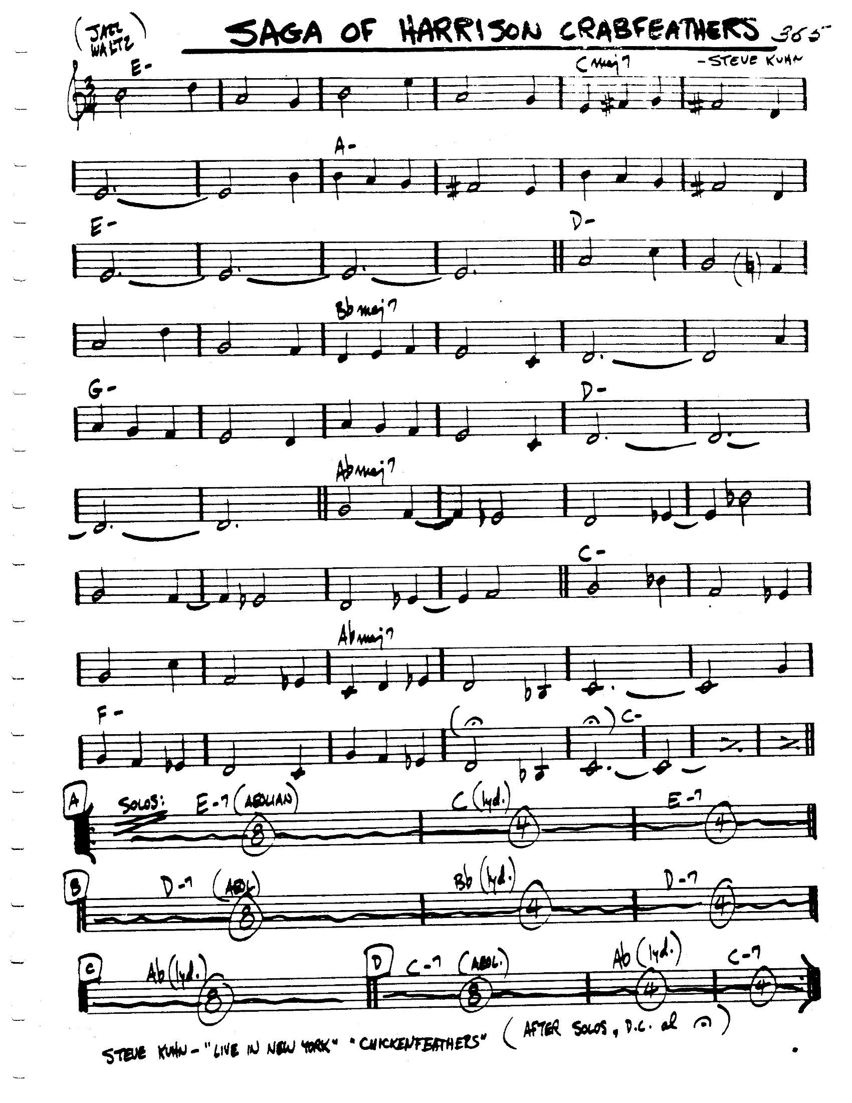 Saga Of Harrison Crabfeathers Saga Of Harrison Crabfeathers
