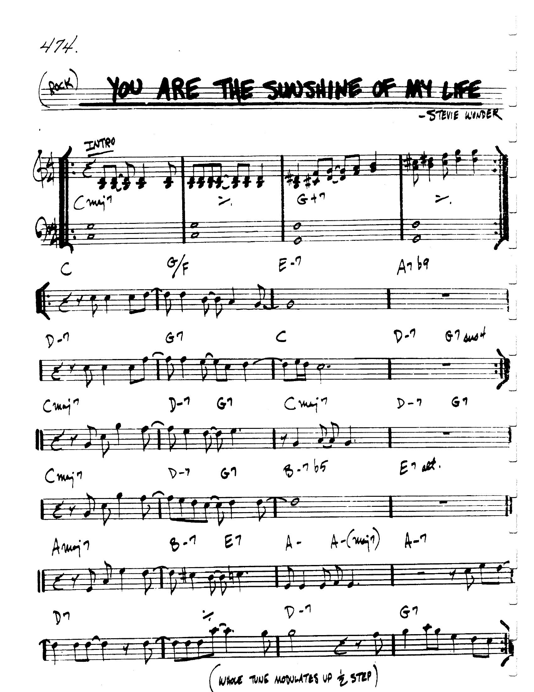 You Are The Sunshine Of My Life You Are The Sunshine Of My Life