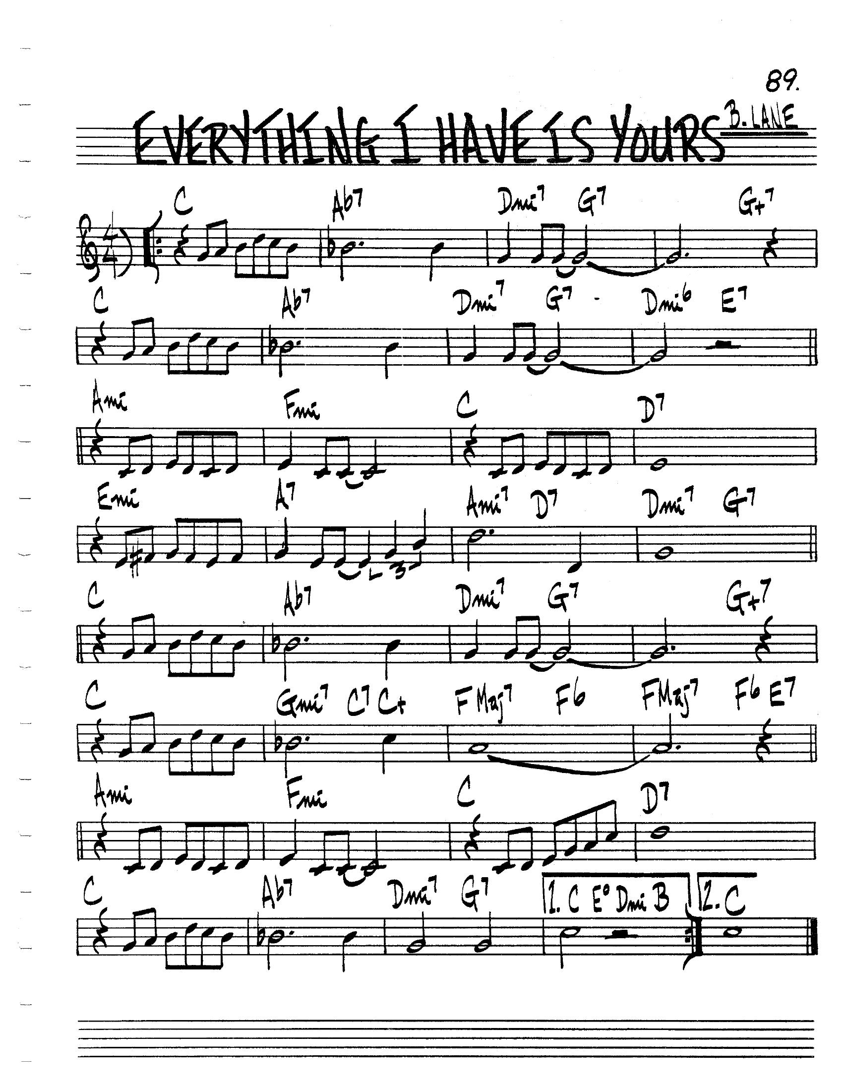 Everything I Have Is Yours Everything I Have Is Yours