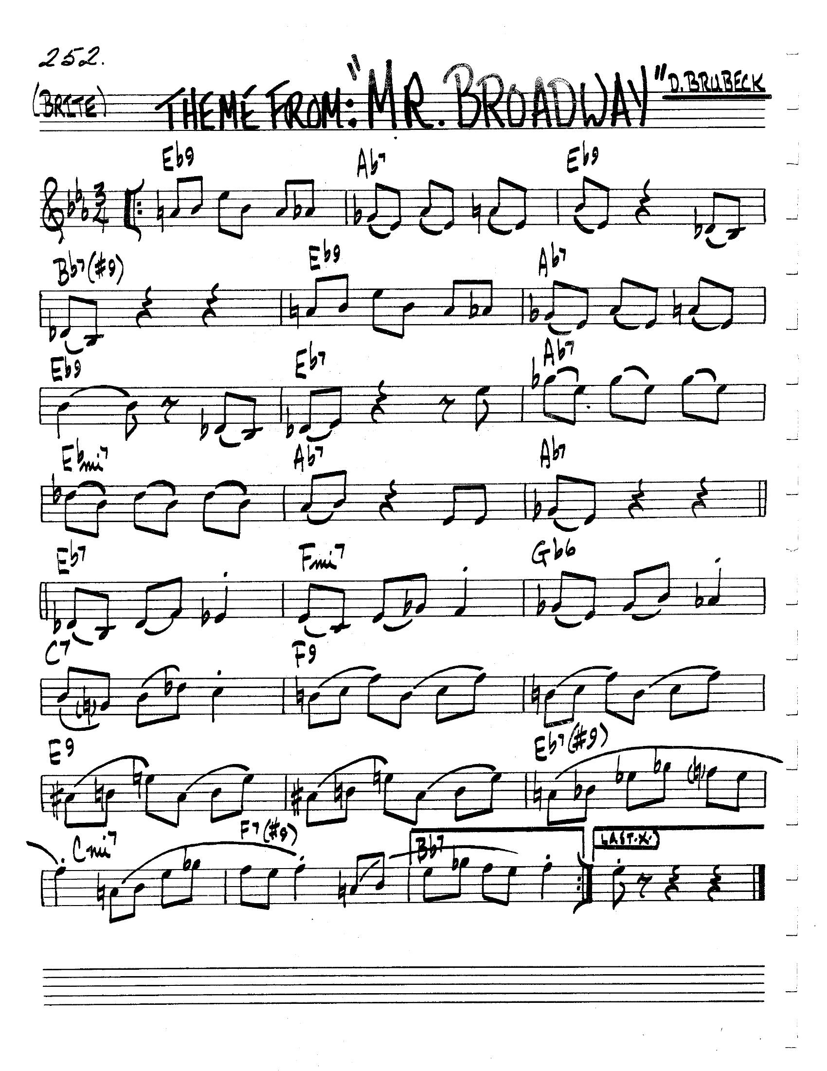 Theme From Mr. Broadway Theme From Mr. Broadway