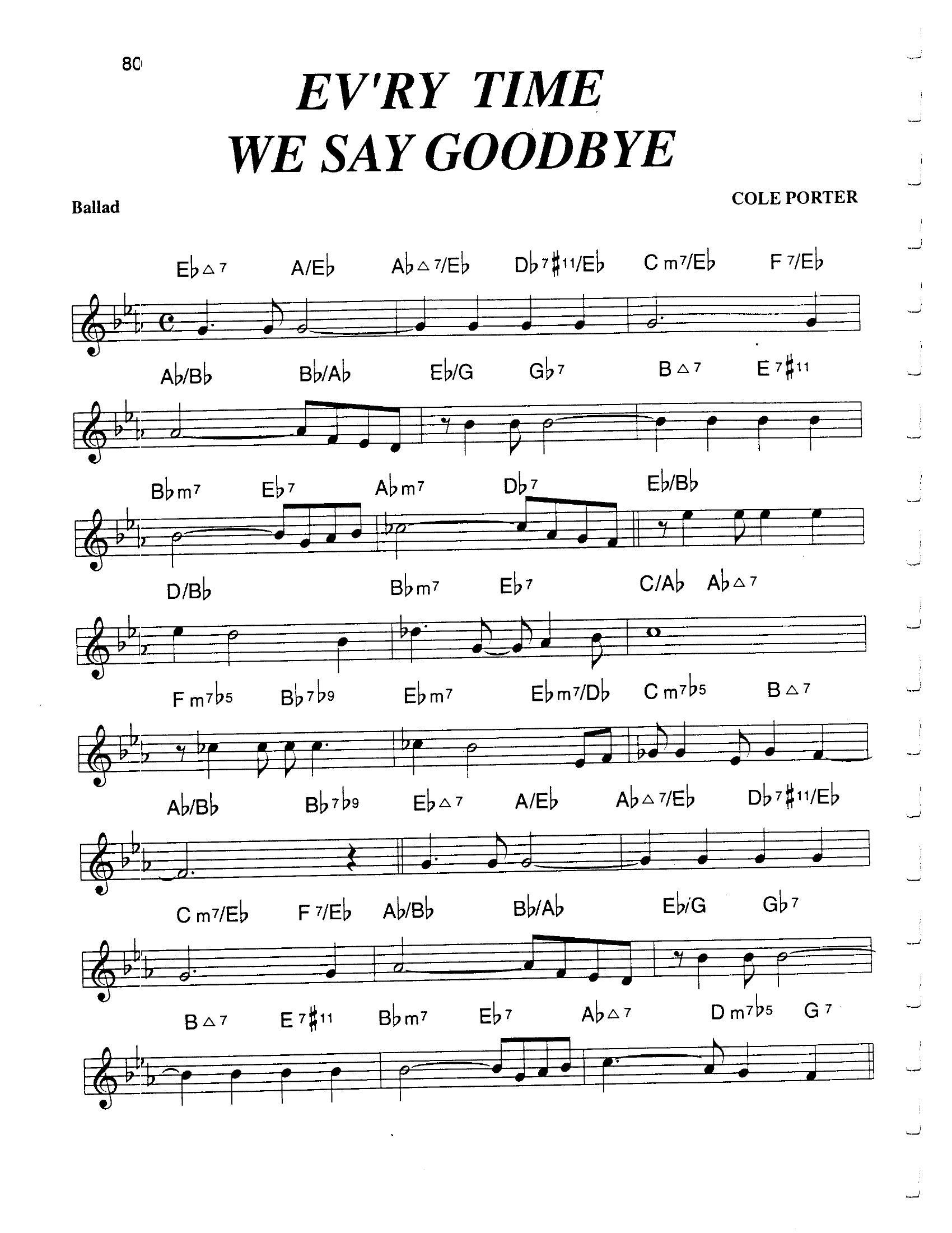 Ev'ry Time We Say Good Bye Ev'ry Time We Say Good Bye