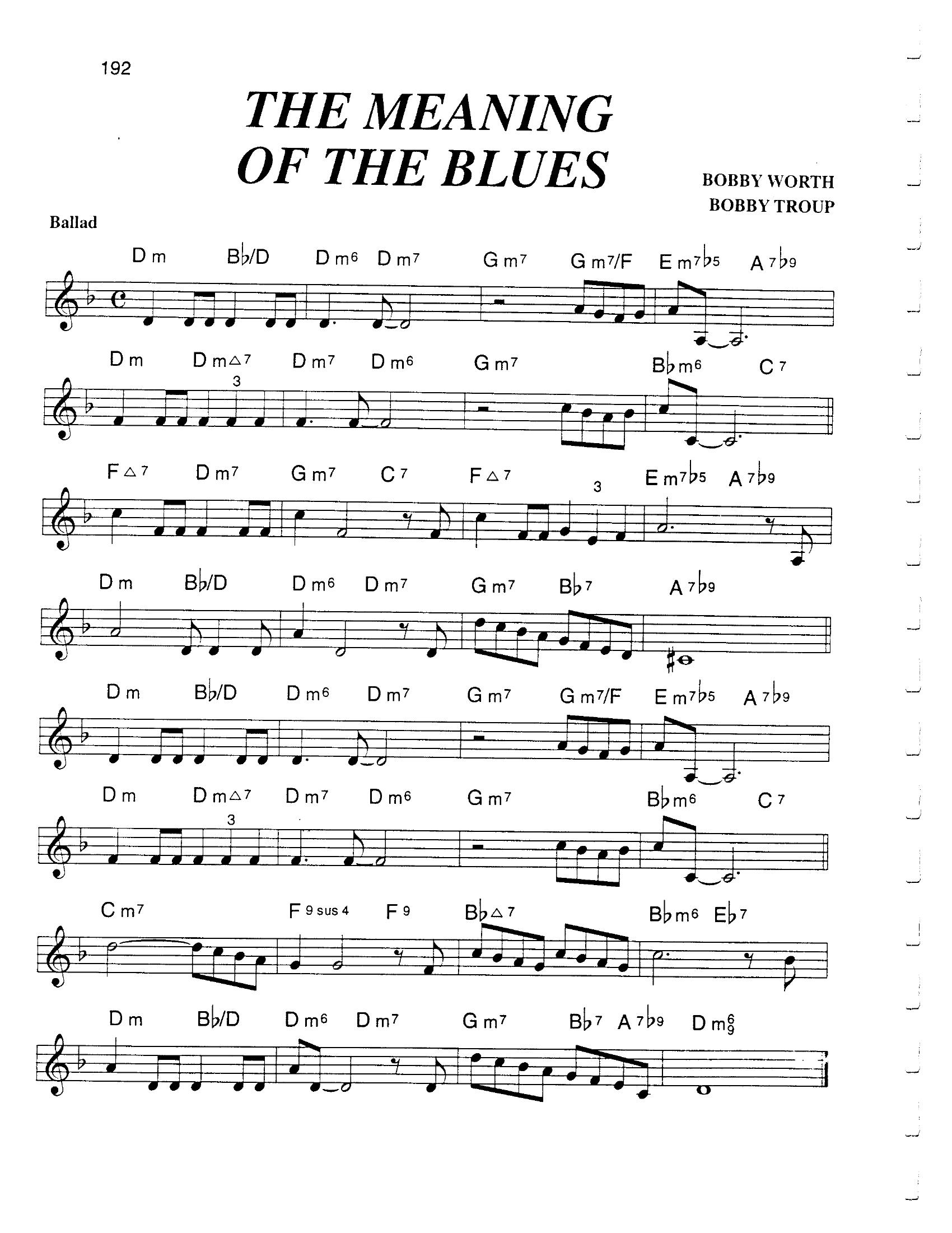 Meaning Of The Blues Meaning Of The Blues