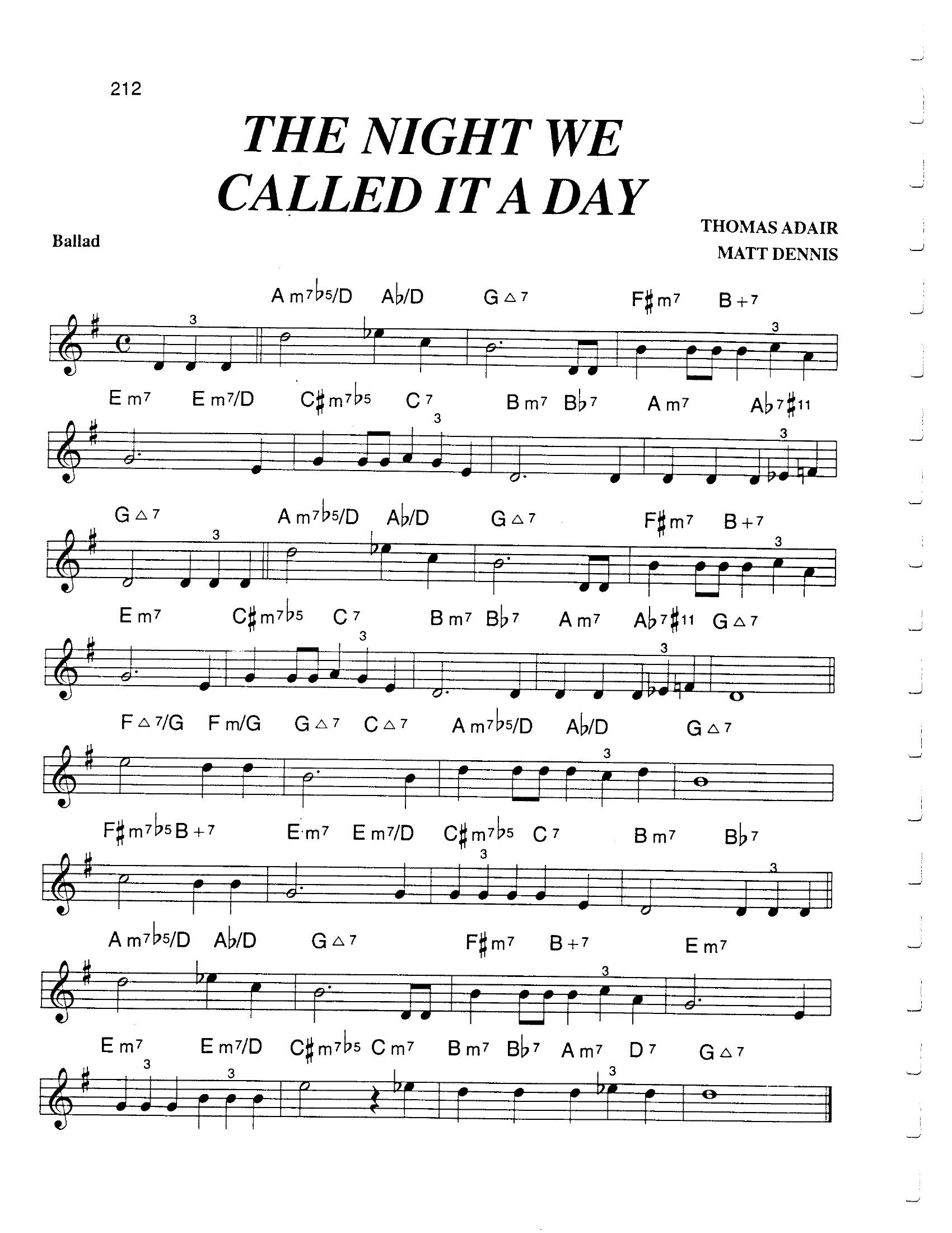 Night We Called It A Day Night We Called It A Day