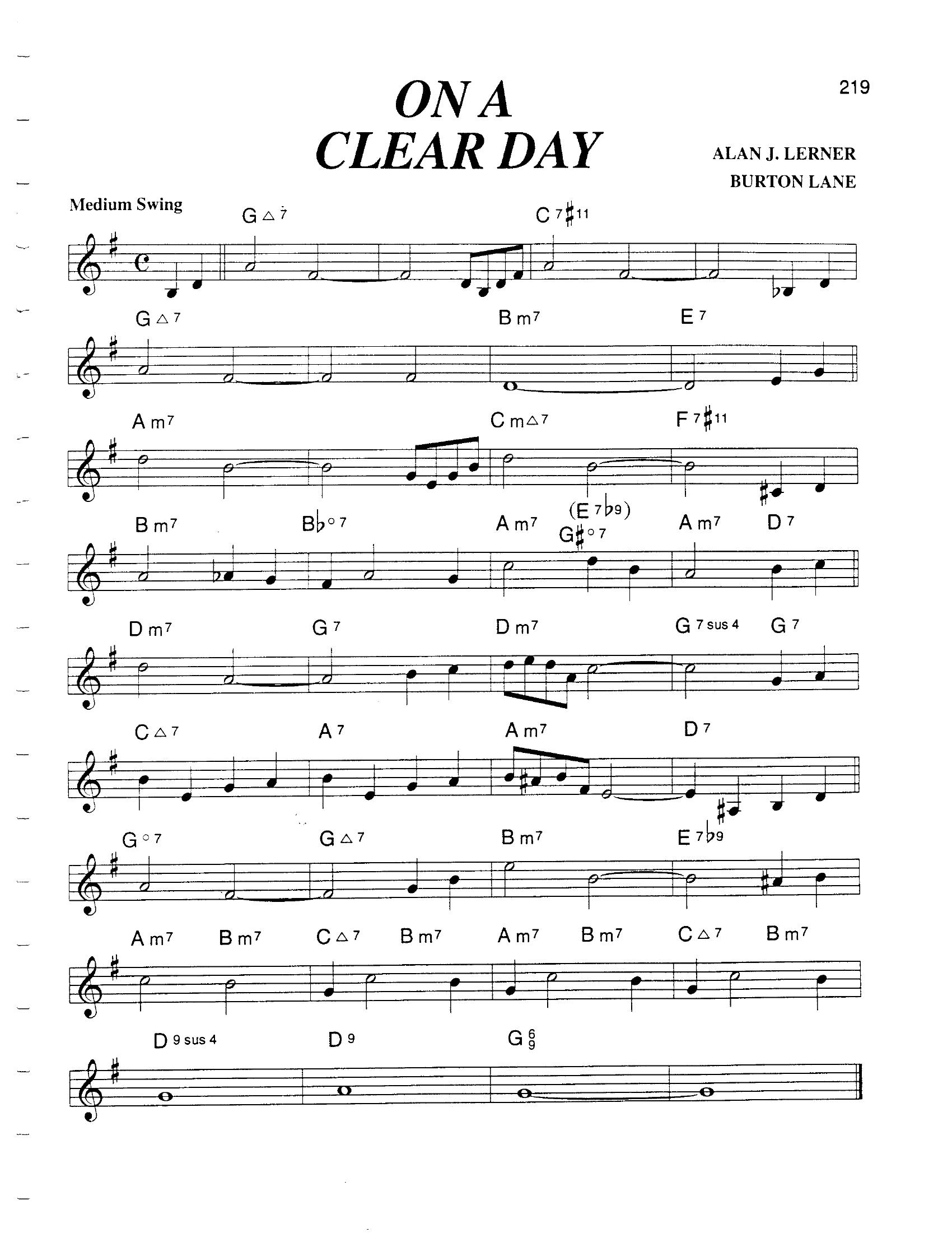 On A Clear Day