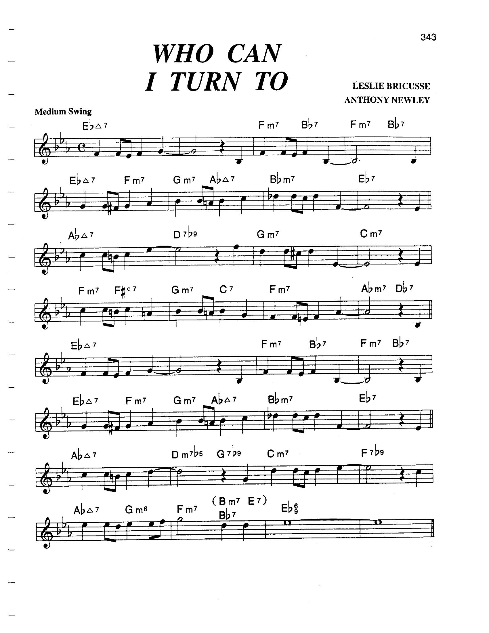 Who Can I Turn To Who Can I Turn To