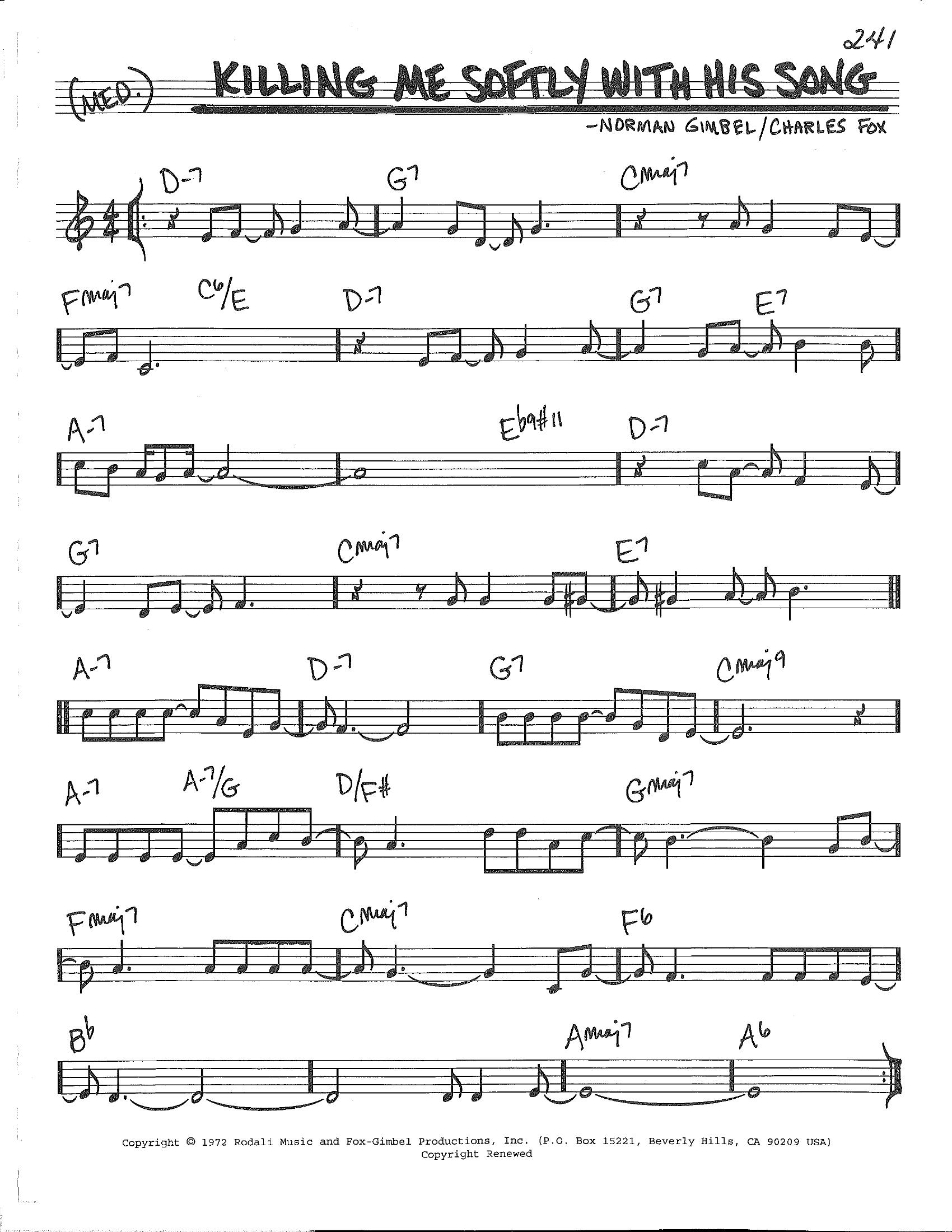 Killing Me Softly With His Song Killing Me Softly With His Song